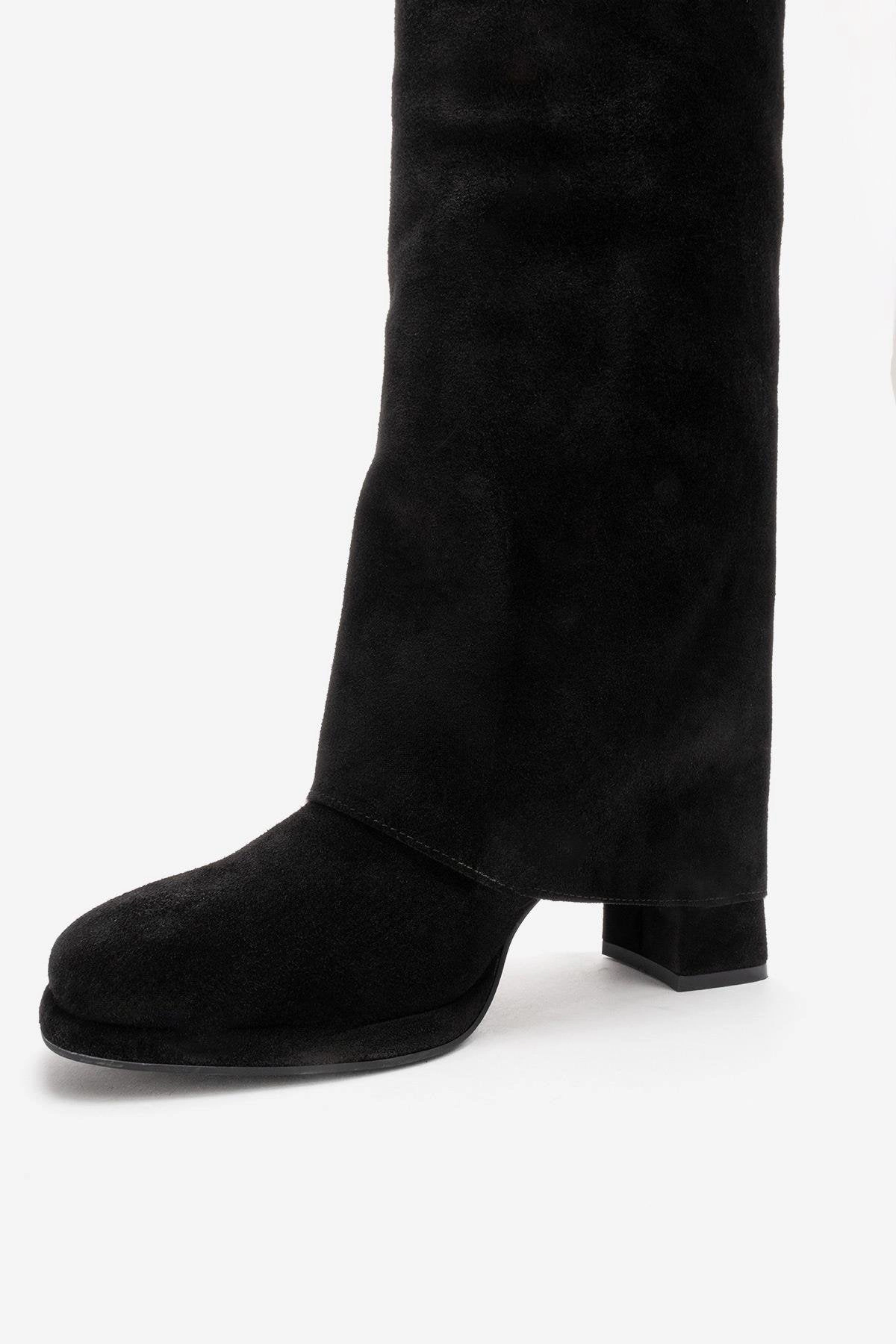 Forever & Always Womens Lojo Leather Block Heel Boot