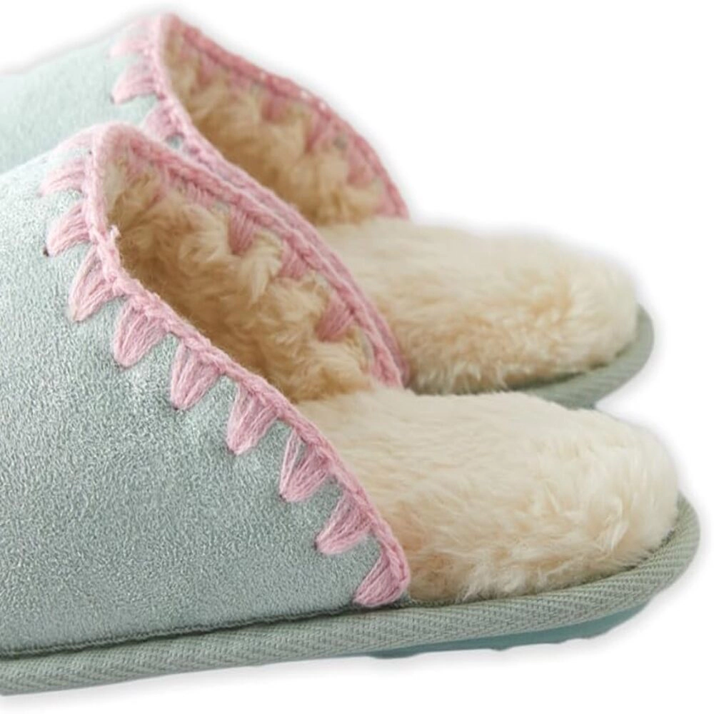 Roxoni Women’s Cozy Plush Faux Fur Slippers with Memory Foam and Non-Slip Sole