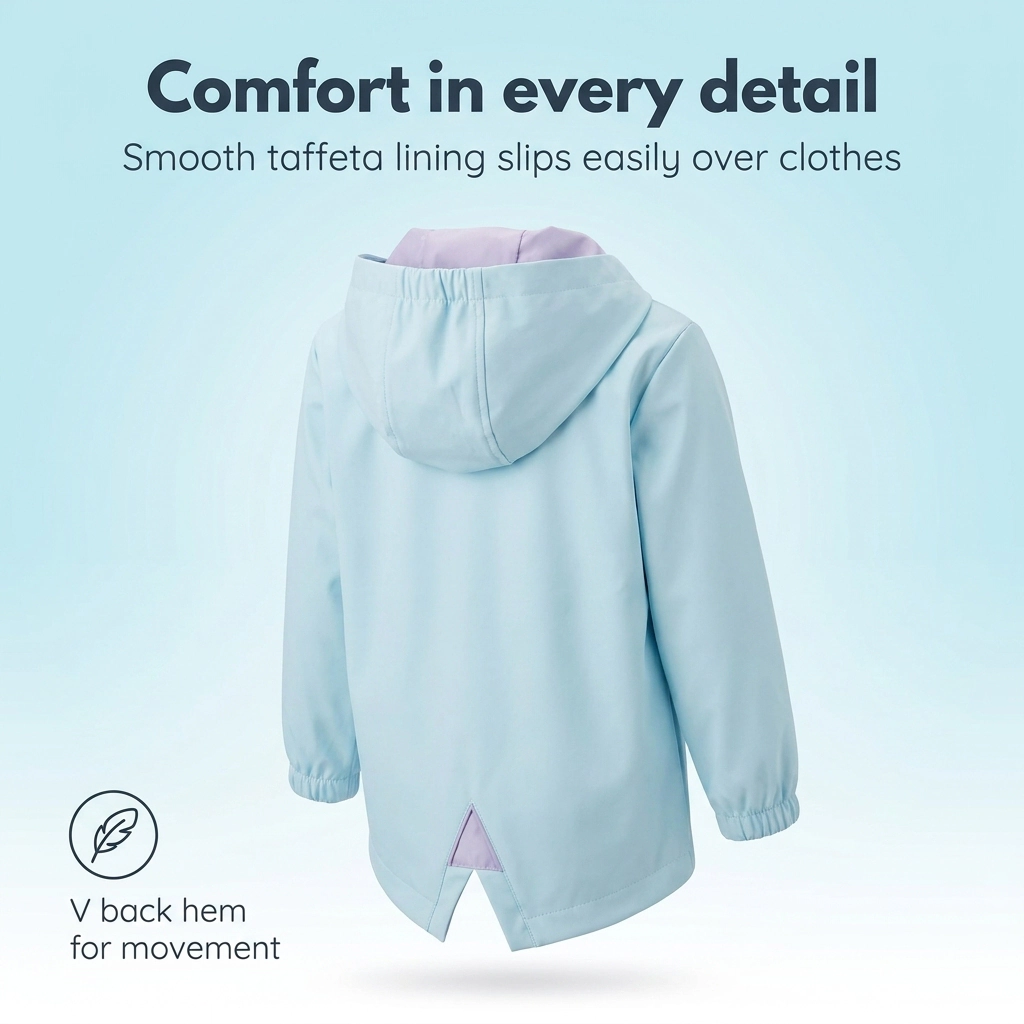 Disney Girls' Hooded Zip-Up Rain Jacket