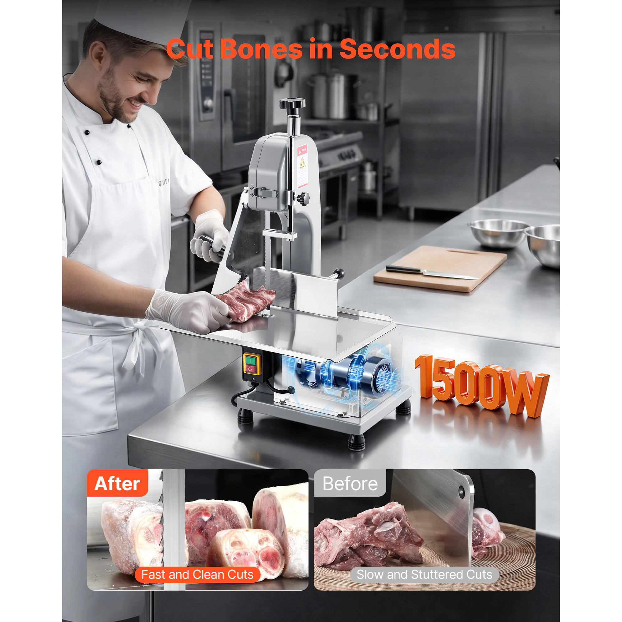 HONGGE Electric Meat Bandsaw Bone Machine with for Bone Meat