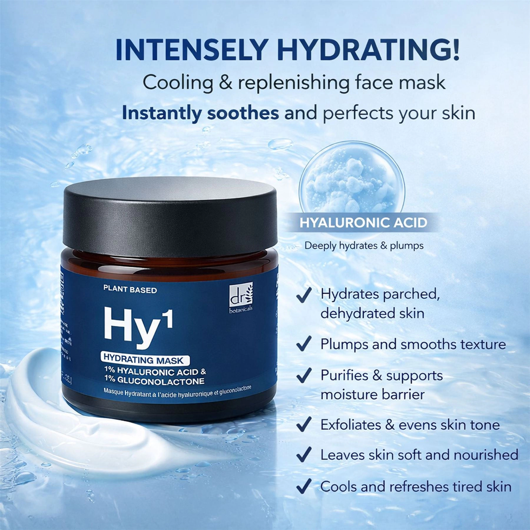 Dr. Botanicals Hydrating Mask 1% Hyaluronic Acid 1% Gluconolactone 60ml