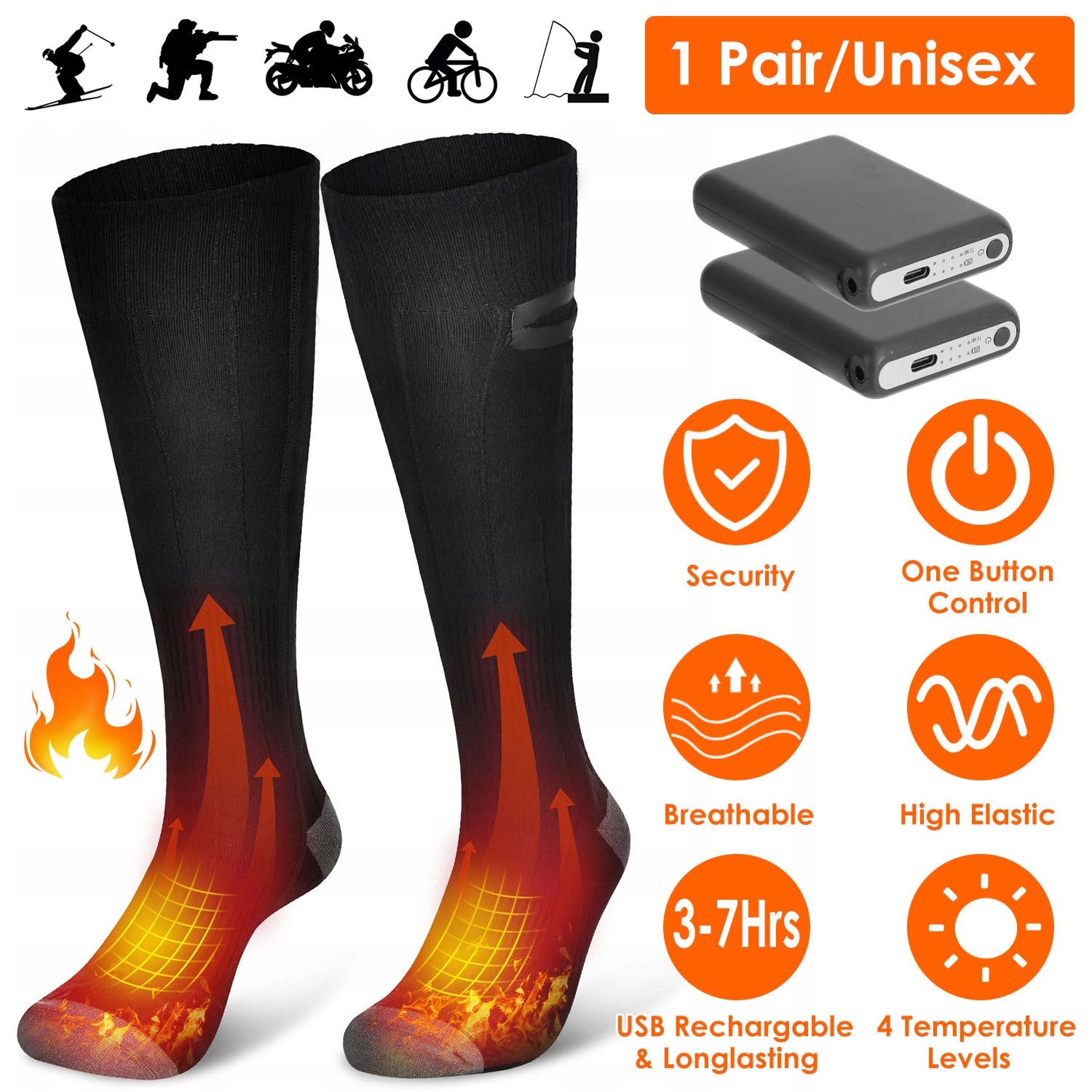 GBruno Rechargeable Battery Heated Socks