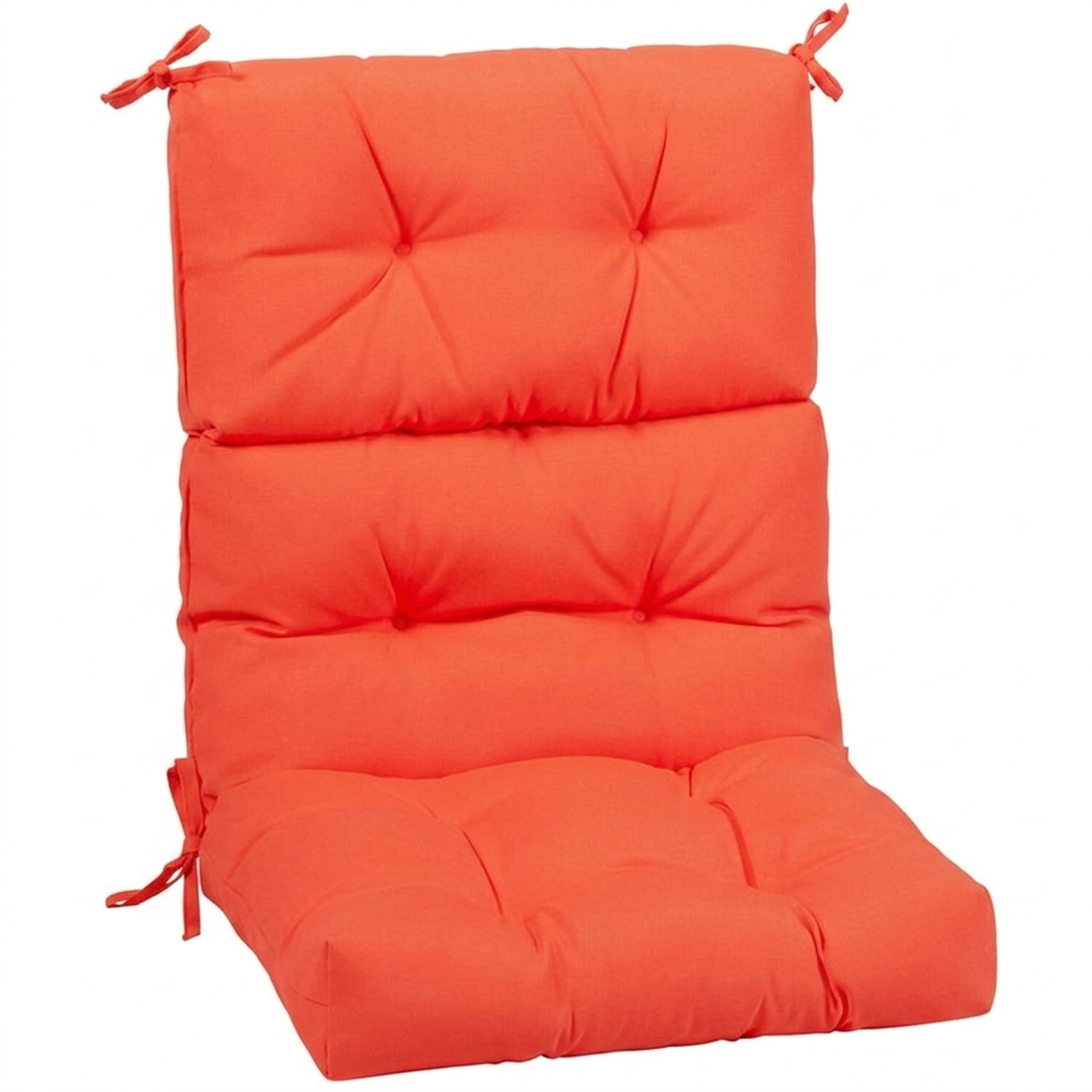 SUGIFT Tufted High Back Outdoor Patio Chair Seating Pad 45.5-in Long 4-lb Cushion 1-Piece Indoor/Outdoor Orange