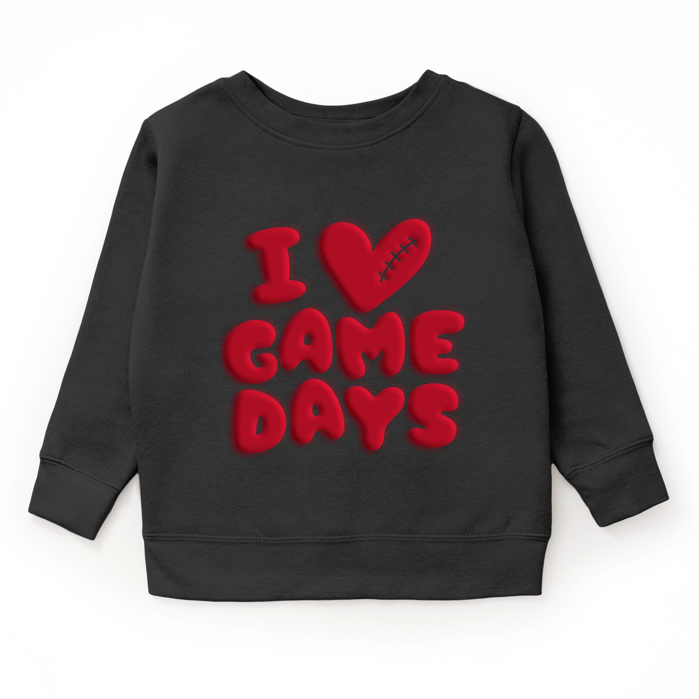 The Juniper Shop - Youth Graphic Sweatshirt I Love Game Days Puff Print