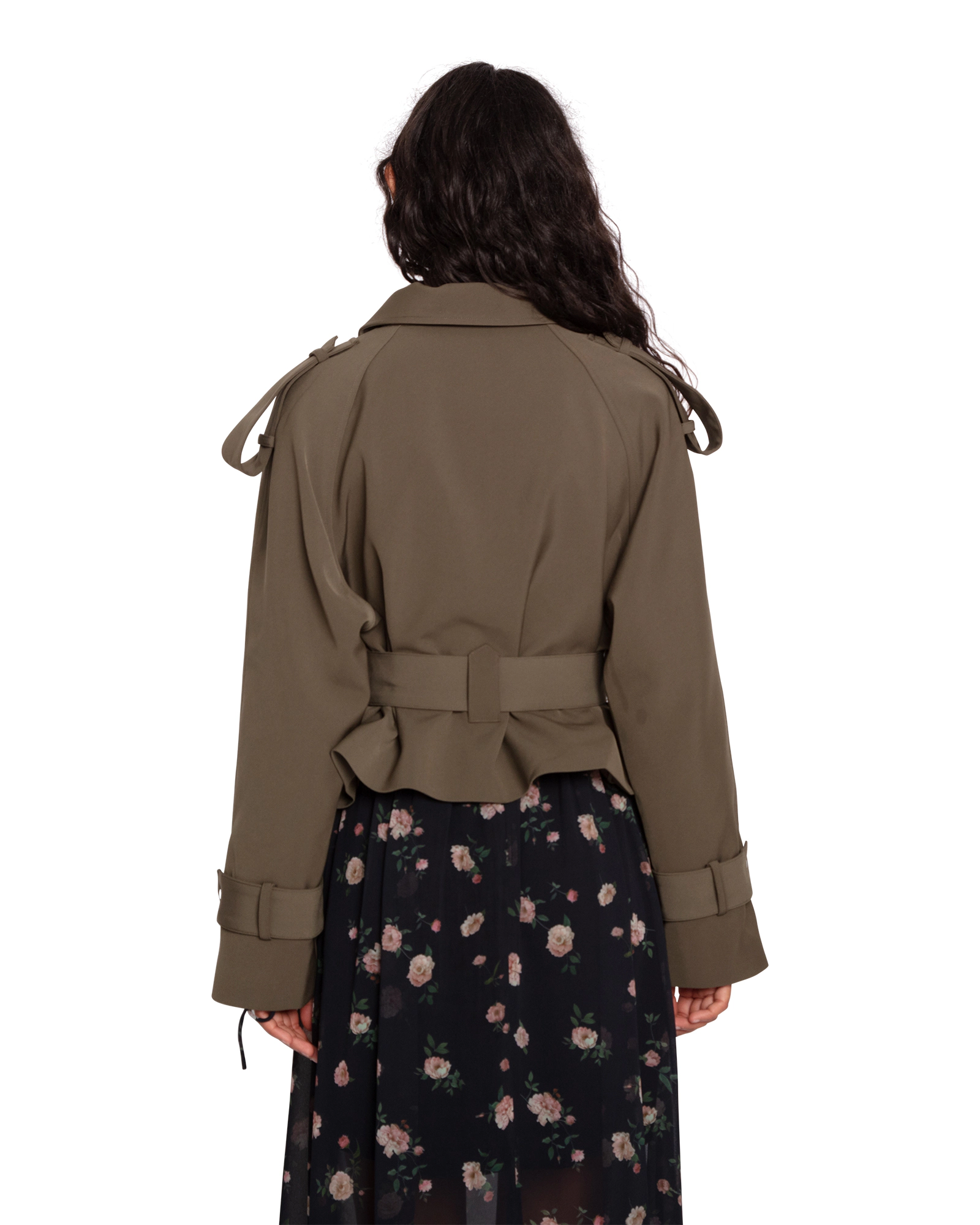 Belle & Bloom Womens Fast Car Cropped Trench