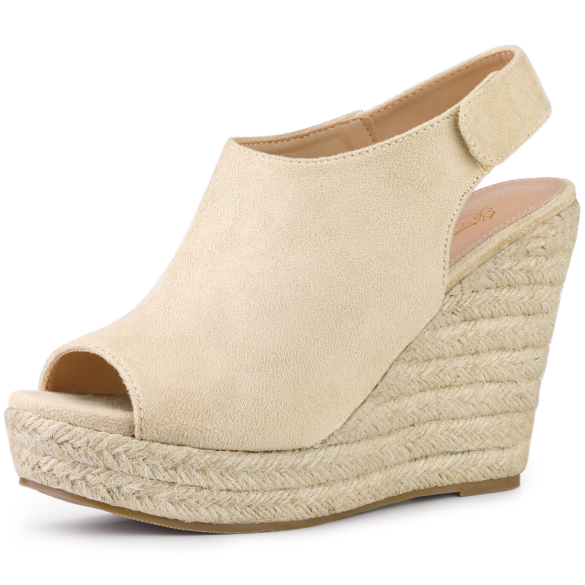 BLISSFUL STEP Women's Platform Espadrille Wedges Slingback Heel Sandals
