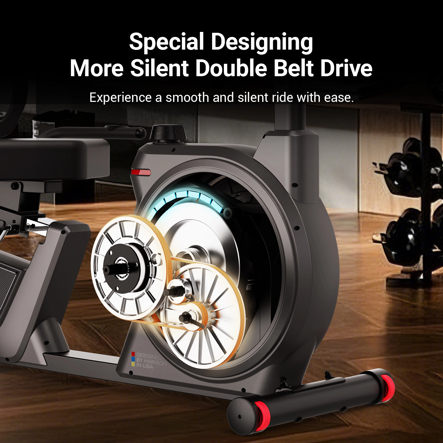 HARISON Semi-Commercial Recumbent Exercise Bike, 450 LB Capacity, Quiet Magnetic Resistance, LCD & Tablet Holder