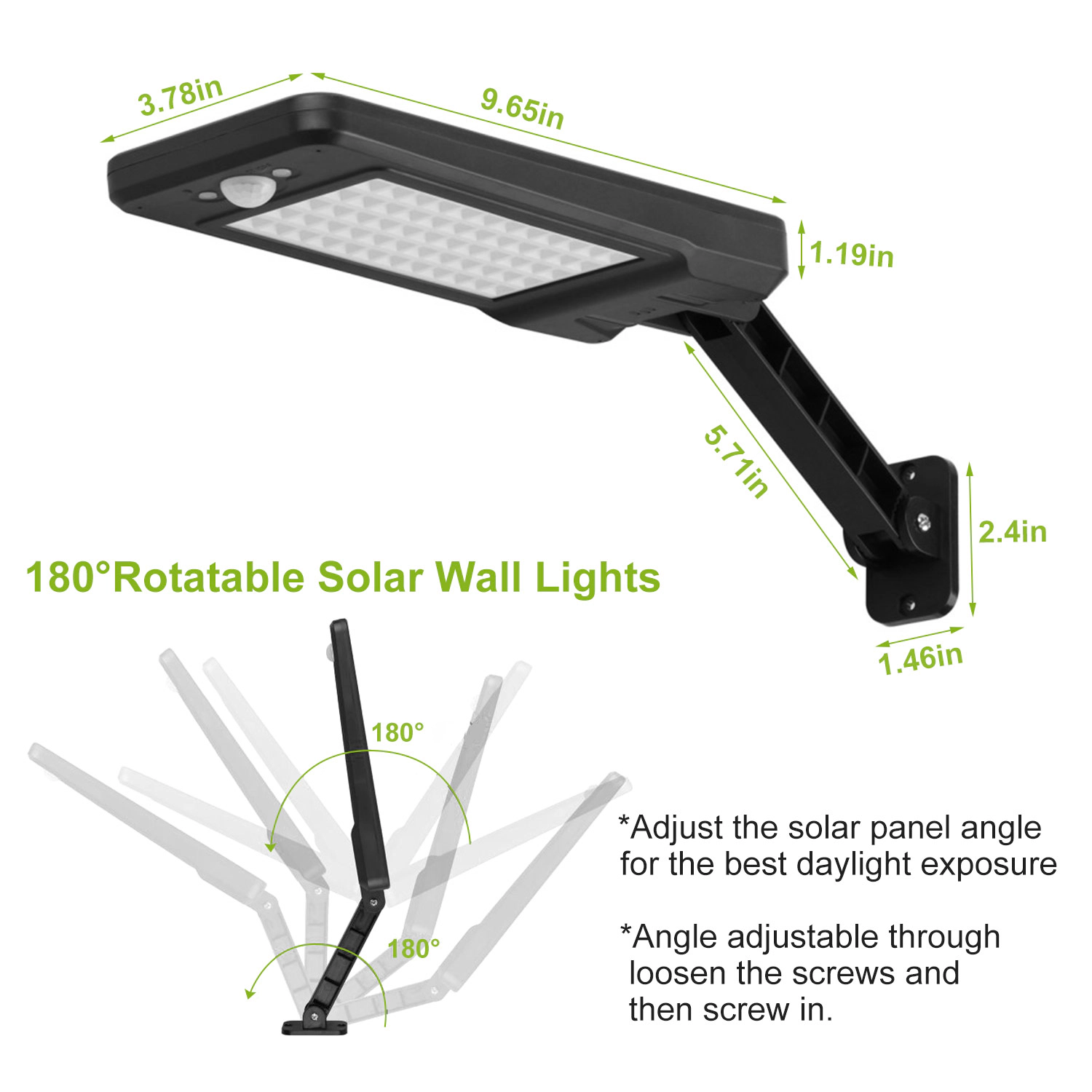 GBruno Solar 60-LED Motion Sensor Wall Light