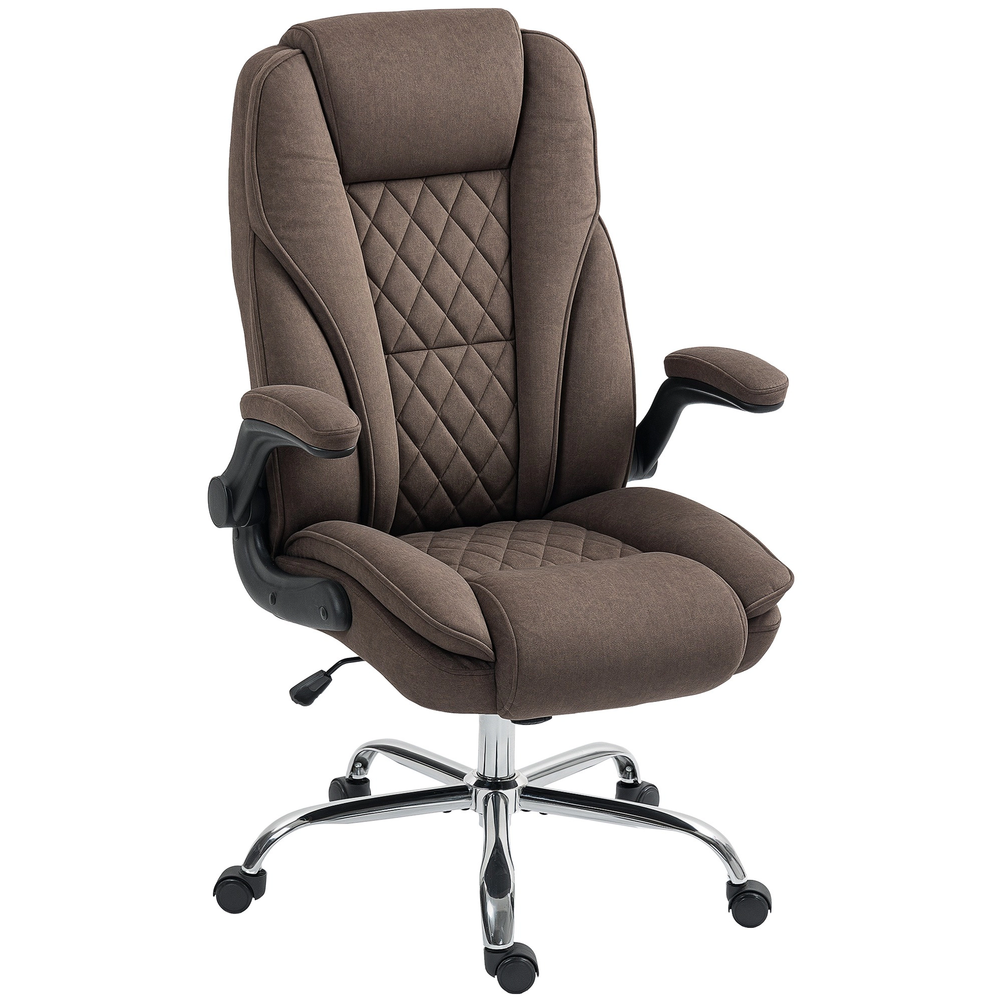 HONGGE Executive Office Chair, Desk Chair with Flip-up Armrest, Diamond Fabric Computer Chair for Home Office
