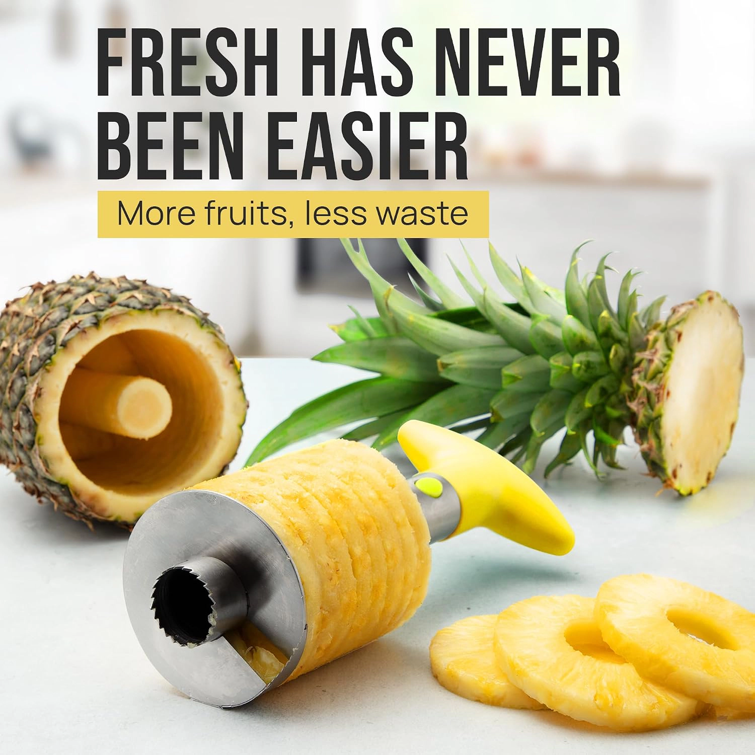 Zulay Kitchen Stainless Steel Pineapple Corer & Slicer + Eye Removal Tool