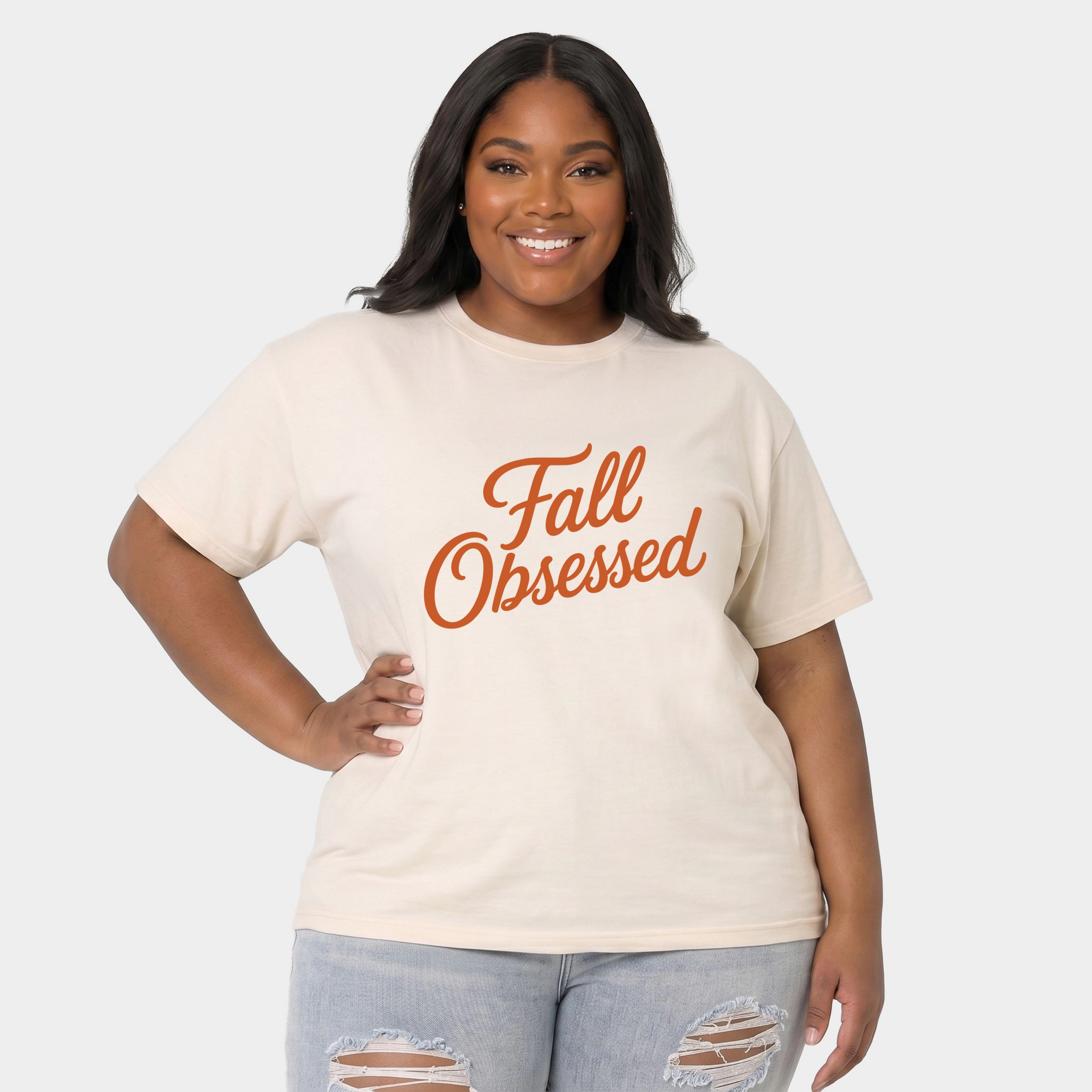 Simply Sage Market - Women's Plus Garment Dyed Tee Fall Obsessed Cursive