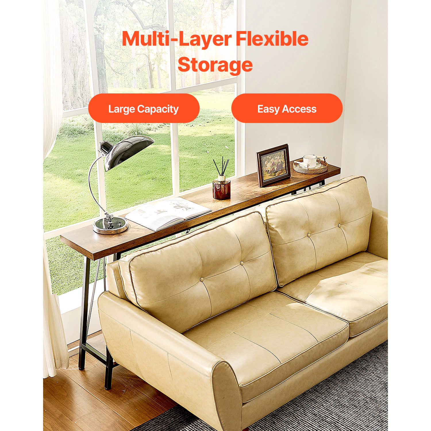 HONGGE Narrow Console Sofa Table Behind Couch Table Entryway Table and Skinny Hallway Table Narrow Sofa Table with