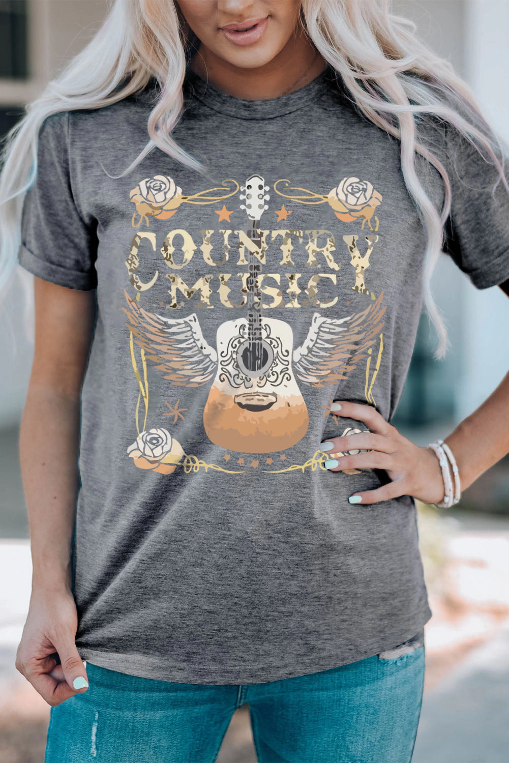 Threaded Pear Women's COUNTRY MUSIC Guitar Tee