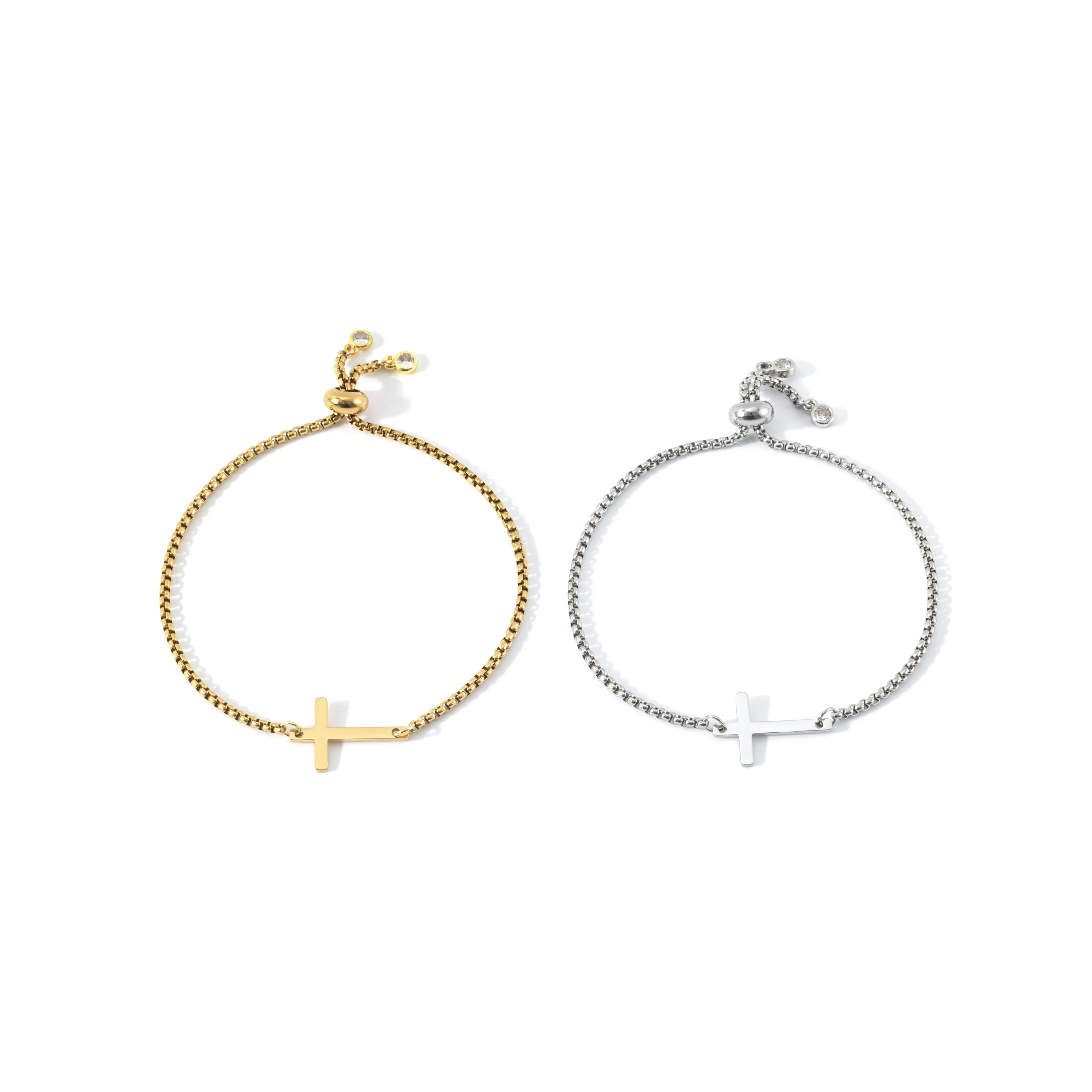 Mint & Lily Women's Sideways Cross Slider Bracelet