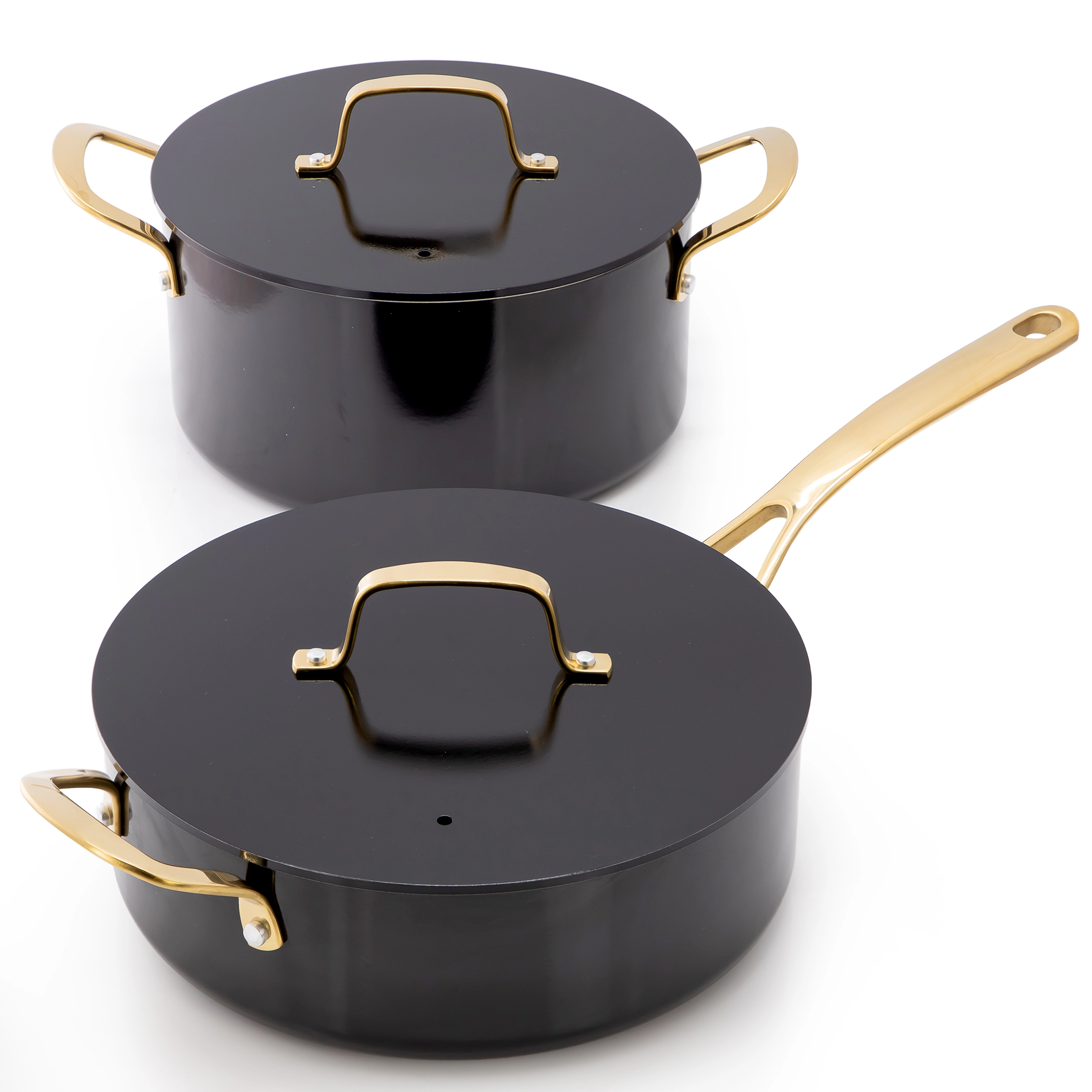 Martha Stewart Galway 10 Piece Ceramic Nonstick Enameled Aluminum Cookware Set in Black
