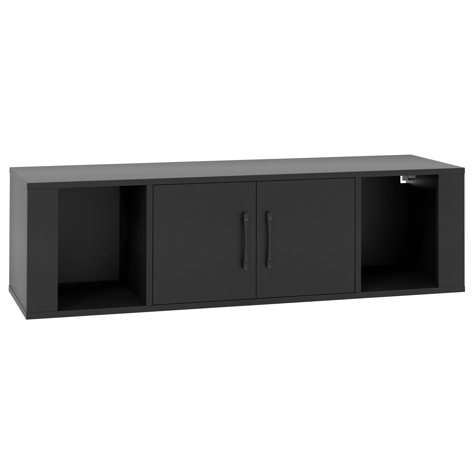 LJG Wall Mounted Floating 2 Door Desk Hutch Storage Shelves