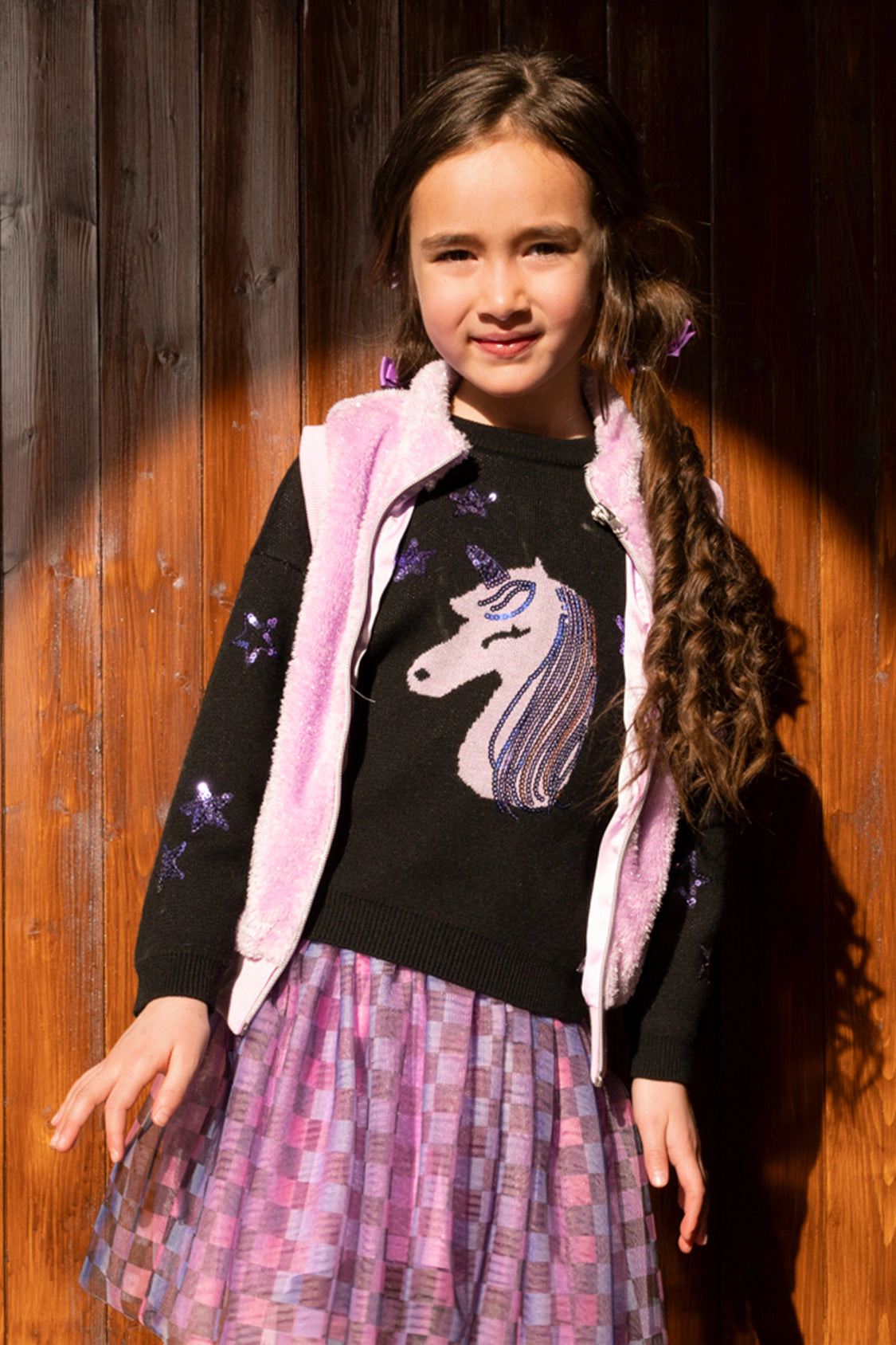 Deux par Girls Faux Fur Sleeveless Vest