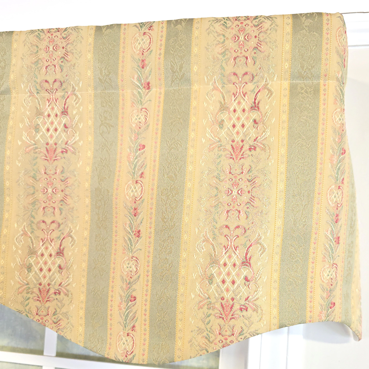 RLF Home 100% Cotton Kuriyama Provance  Fully lined Windows Rod Pocket Valance 50" x 15"  Beige