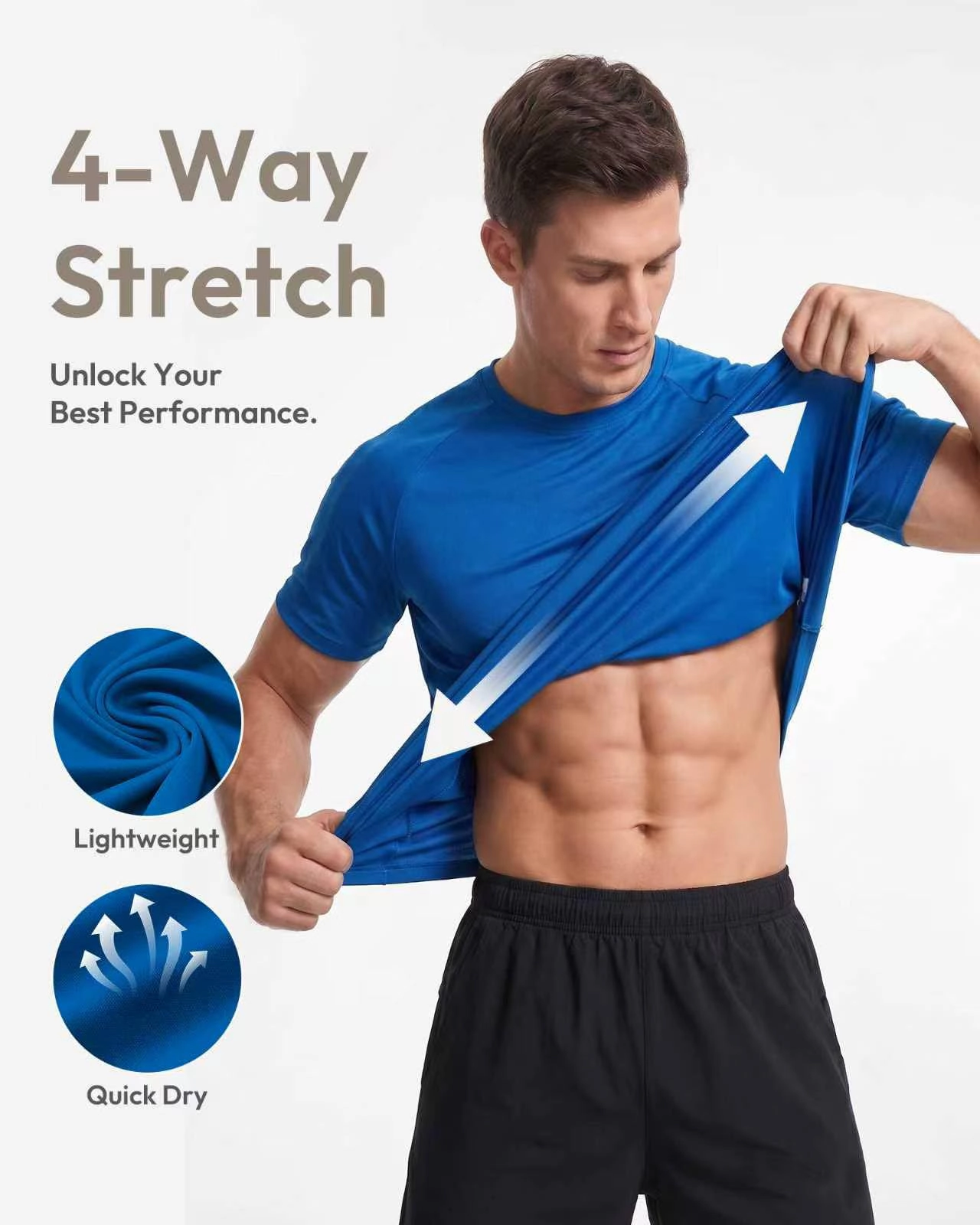 PIGFDK Men Short Sleeve Quick Dry Workout Shirts Moisture Wicking Athletic Gym Tees