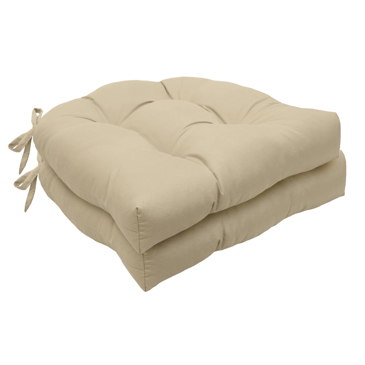 Habitat Tufted Ultra Soft Comfortable Chair Pad Pack of 2 Each 15" X 15" Buff