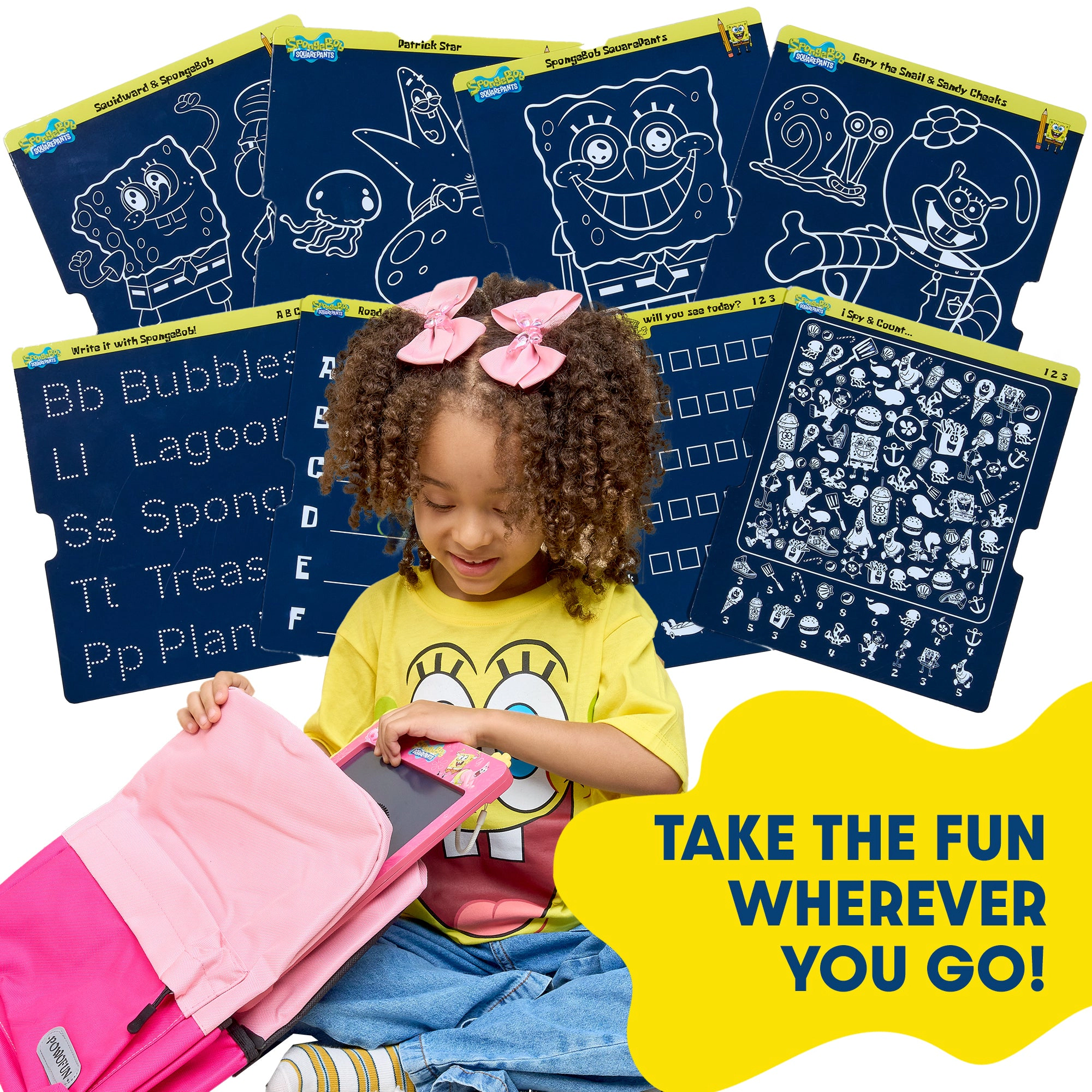 SpongeBob SquarePants Kids LCD Doodle Drawing Tablet - Jelly Pink