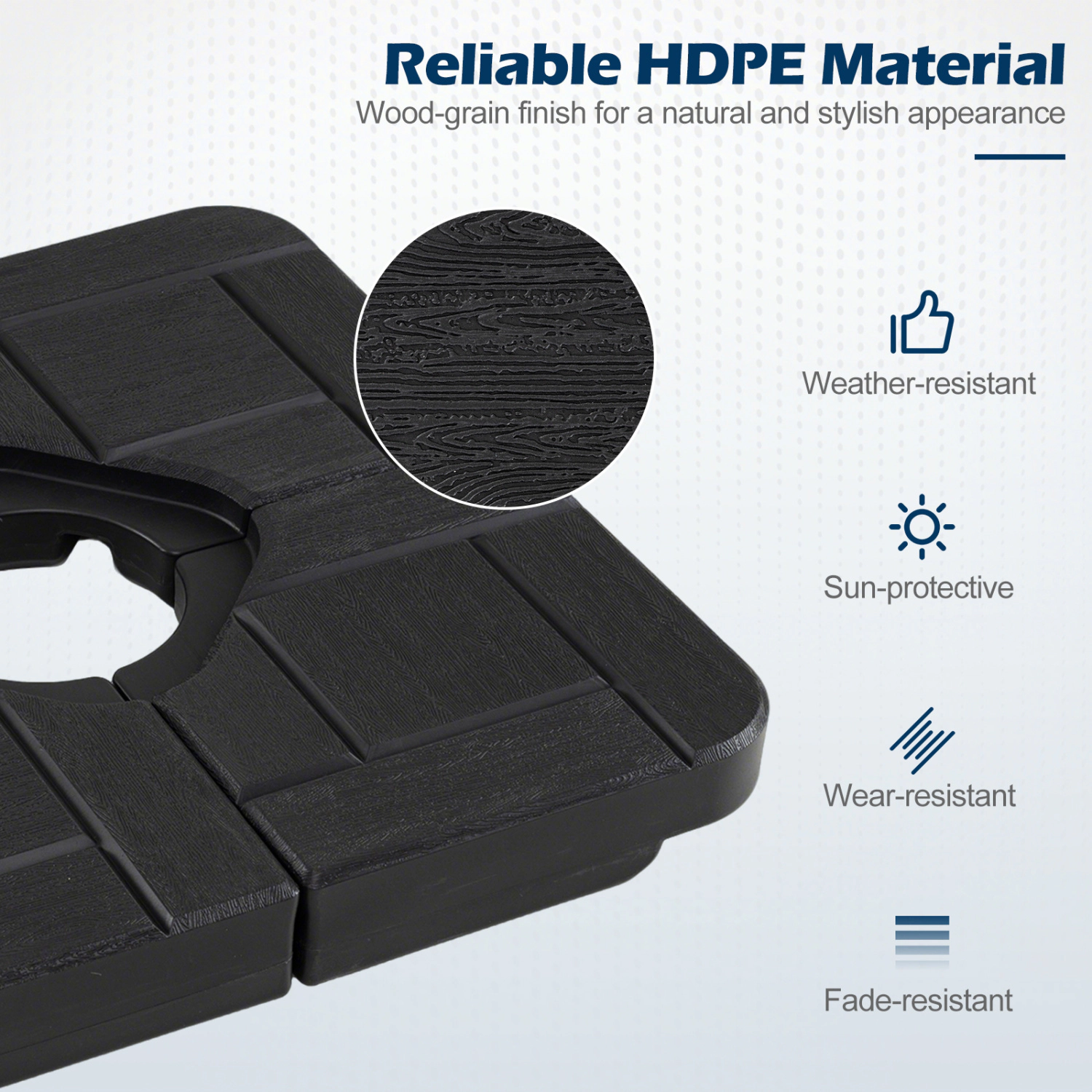 Slickblue 4-Piece Fillable Patio Umbrella Base Weight Set for Offset Umbrellas with Interlocking Plates
