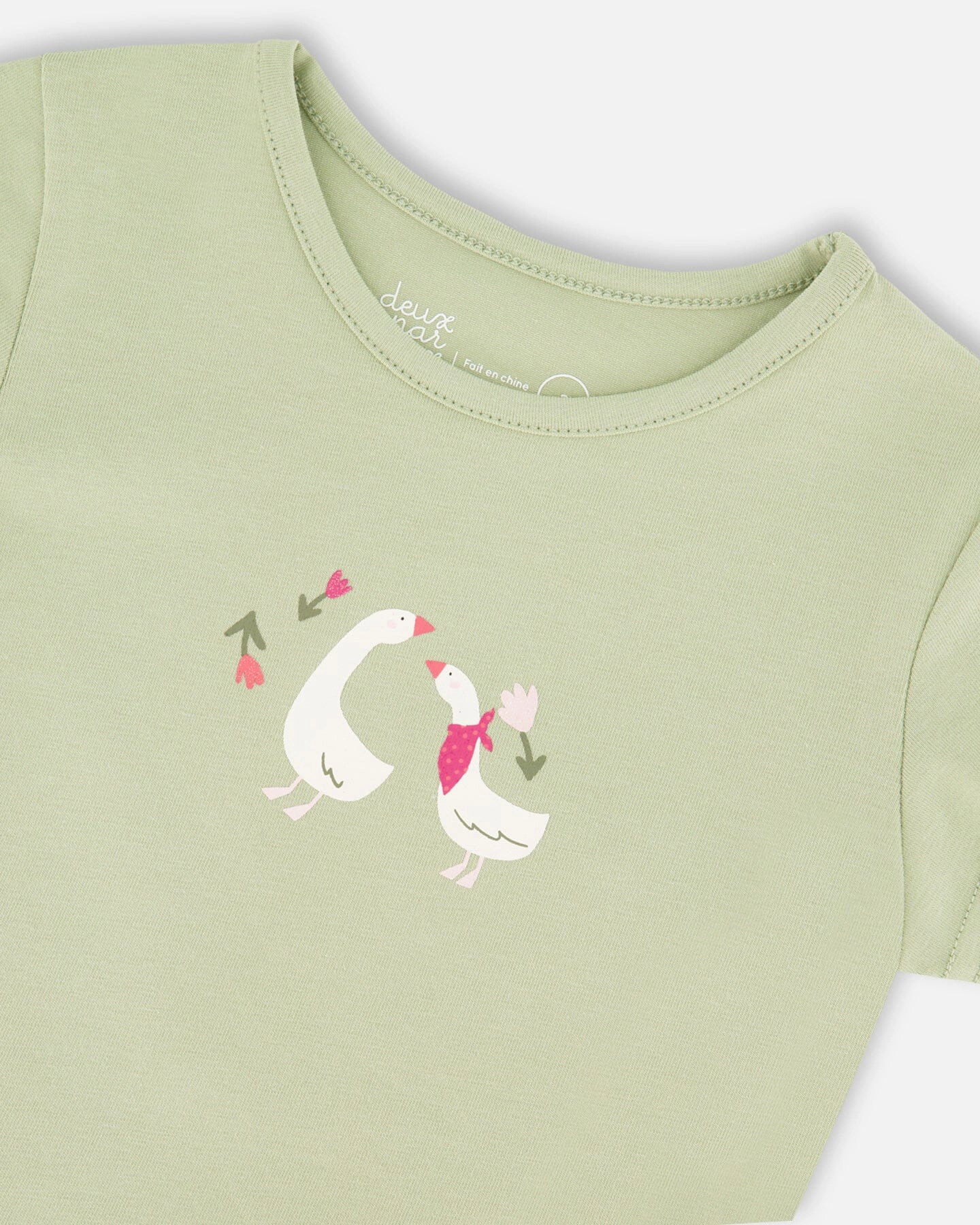 Deux par Deux Girls Organic Cotton Jersey Goose Graphic T-Shirt
