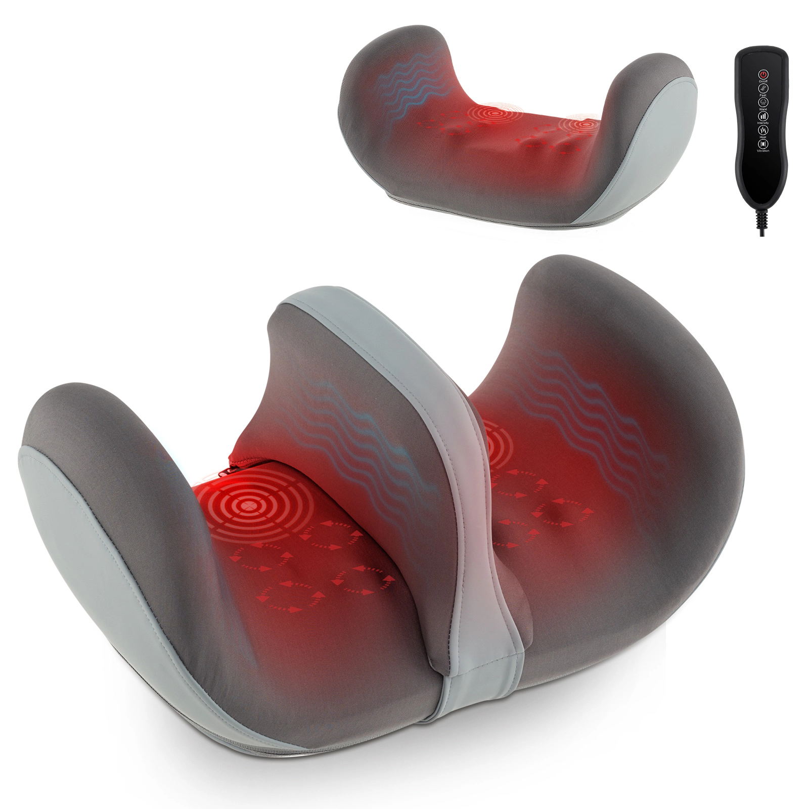 SUGIFT Shiatsu Foot and Calf Massager with Heat Kneading Nodes Vibration and Removable Partition Sponge