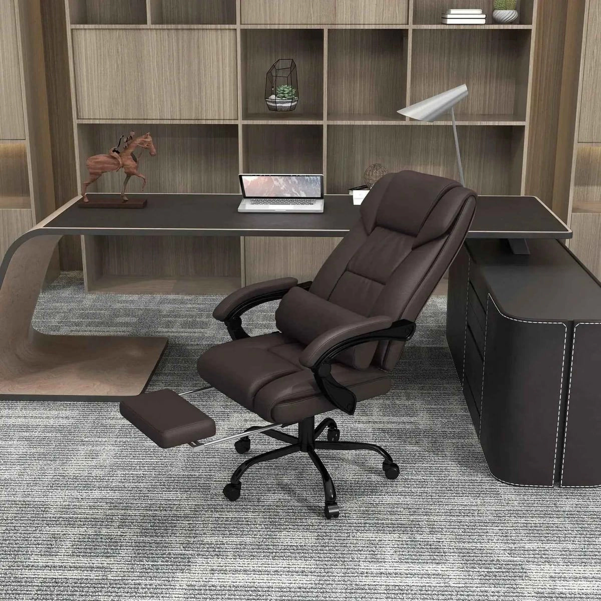 Platinum-Level Office Chairs Ergonomic Massage Office Chair with Heated Lumbar Support & Footrest