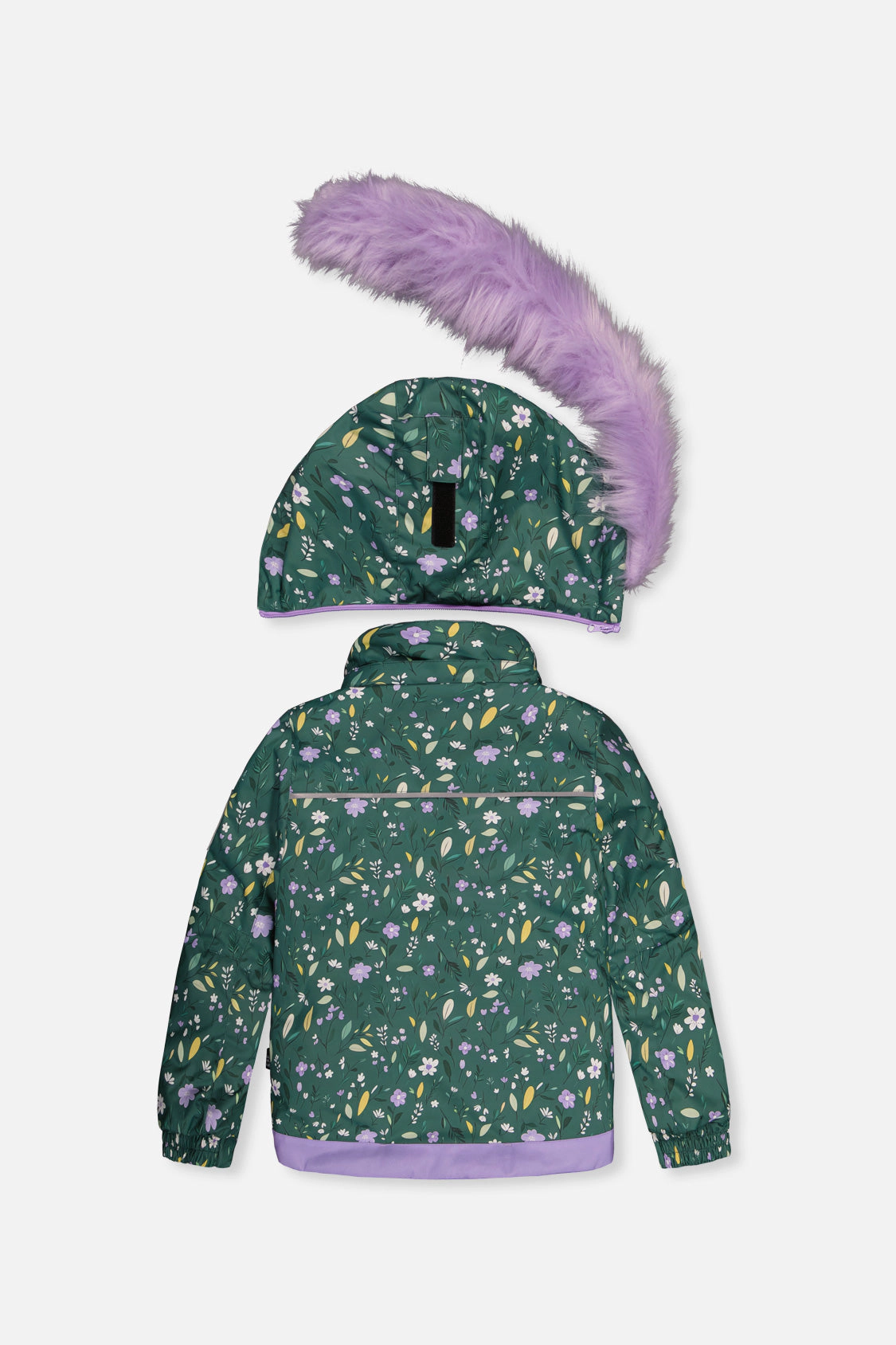 Deux par Girls Mini Flower Print Two Piece Play Snowsuit with Hooded Jacket and Snow Pants