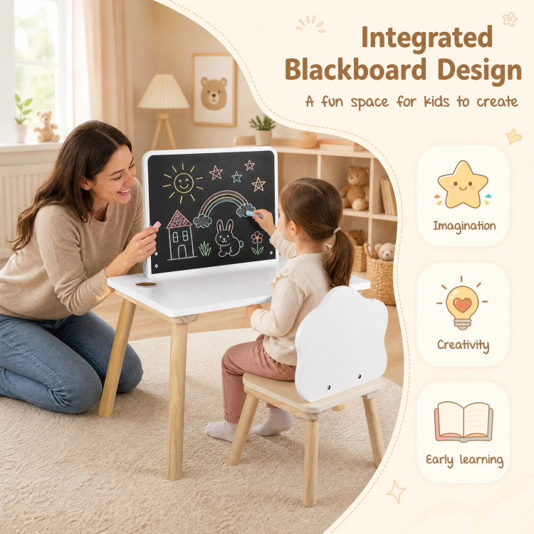 Hivvago Weaning Table And Chair Set With Chalkboard