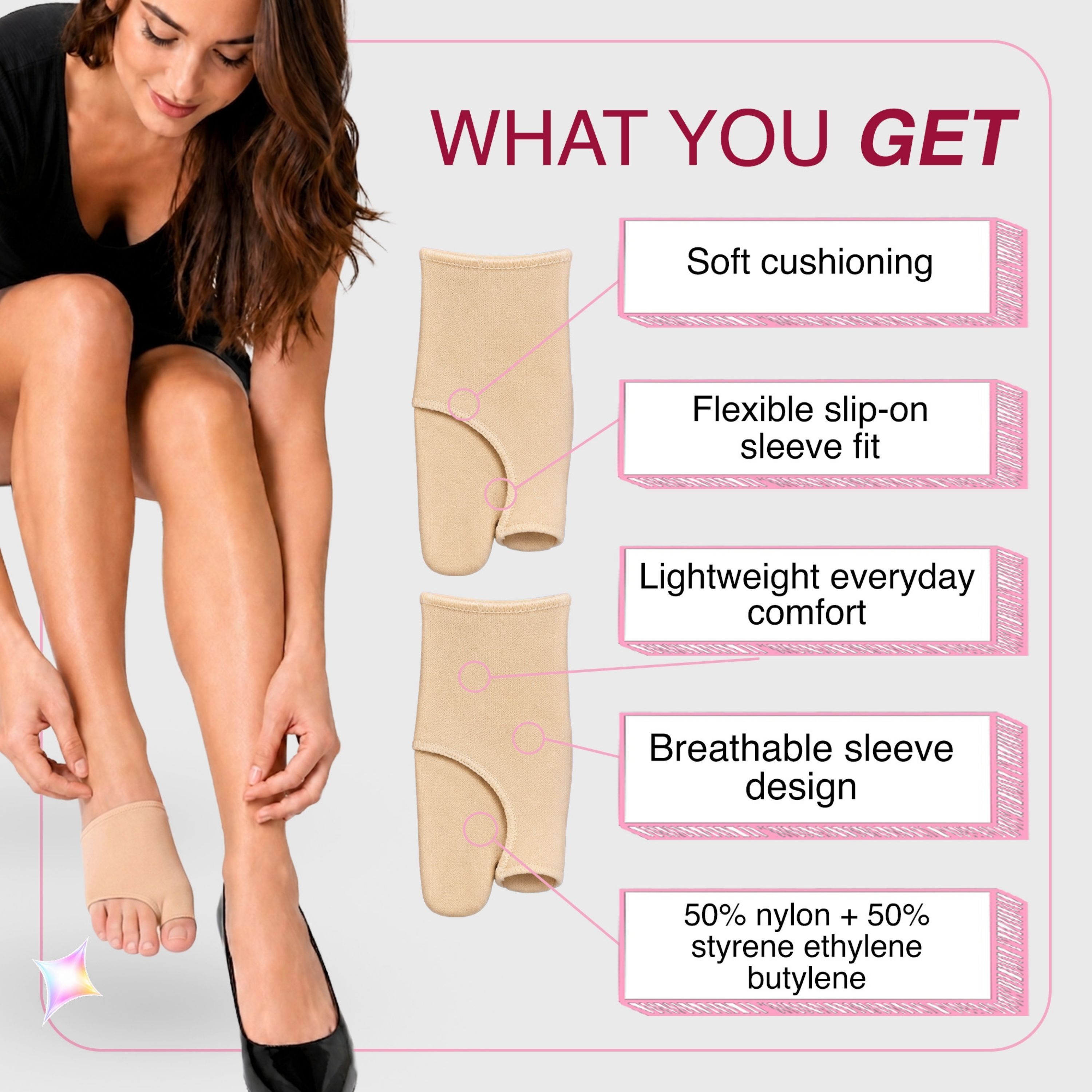 LECHERY Women's Metatarsal Support Sleeves – Gel Forefoot Cushions
