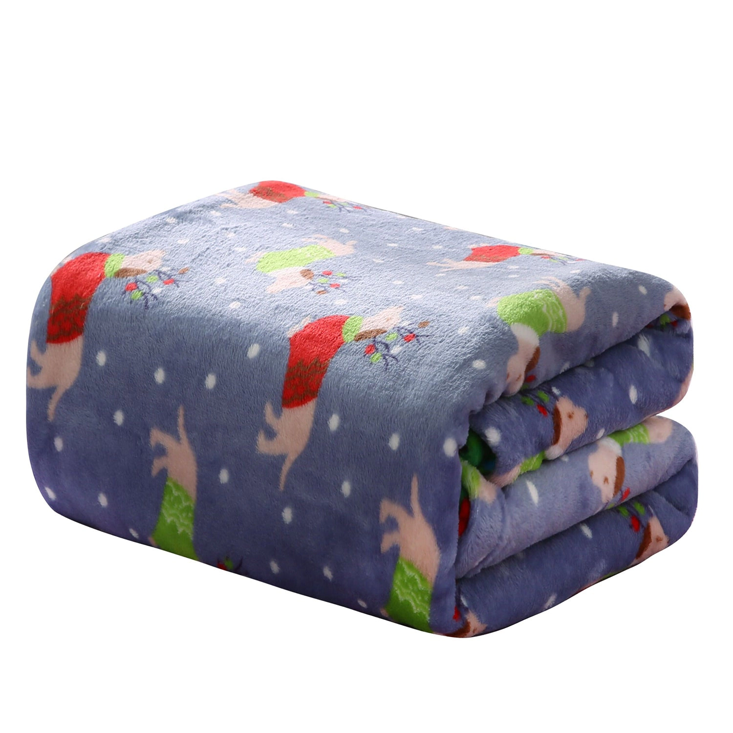 Plazatex Holiday Dogs In Sweaters Design Micro Plush Throw Blanket - 50x60", Multicolor
