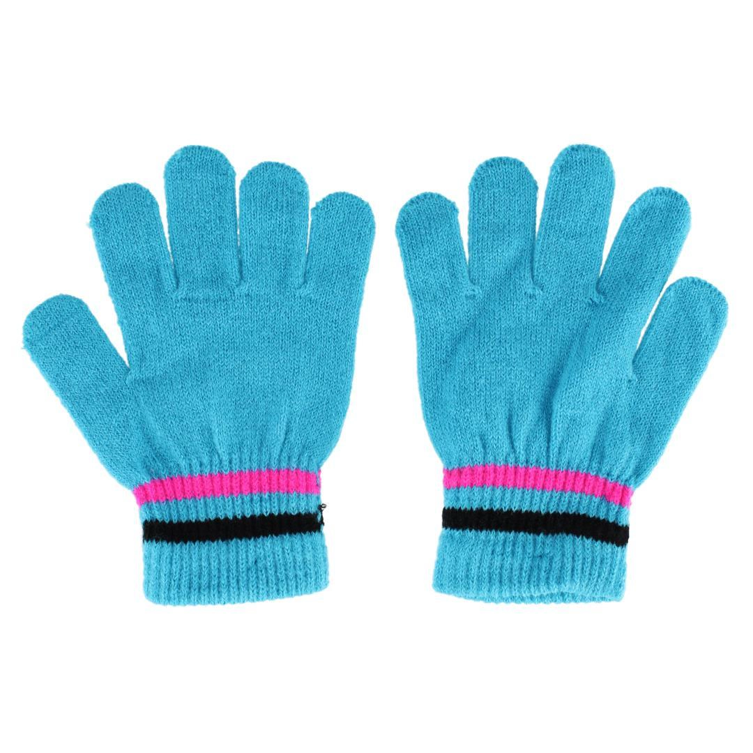 Connex Gear Girl's 8 - 16 Stripe Hat Scarf and Gloves 3 Piece Winter Set