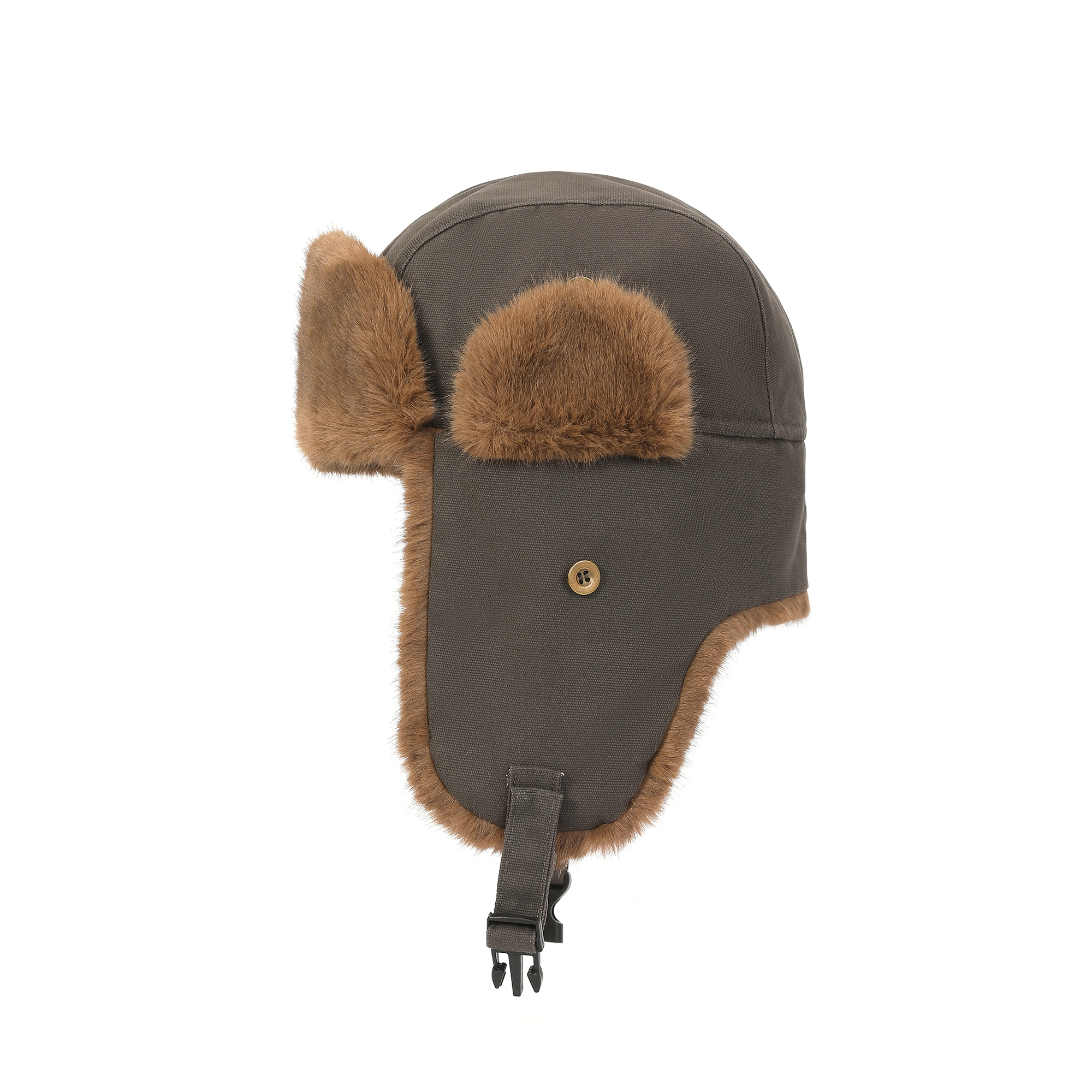 Kanut Sports Burnell Trapper Hat - Waxed Cotton Canvas, Faux Fur Lining