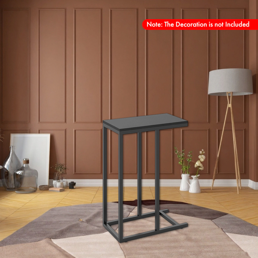 Hivvago C-Frame Side Table with Durable Metal Base