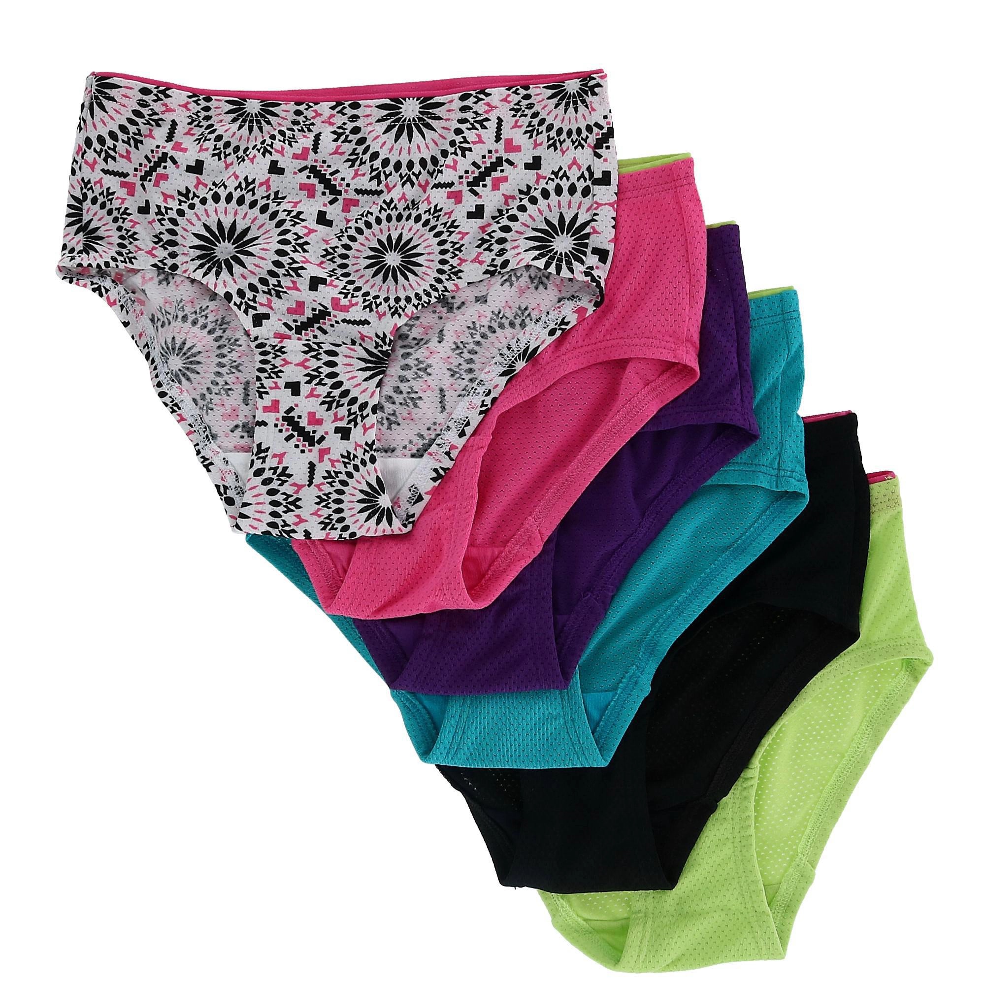 Fruit of the Loom Girl's Breathable Micro Mesh Brief Underwear (Pack 6)