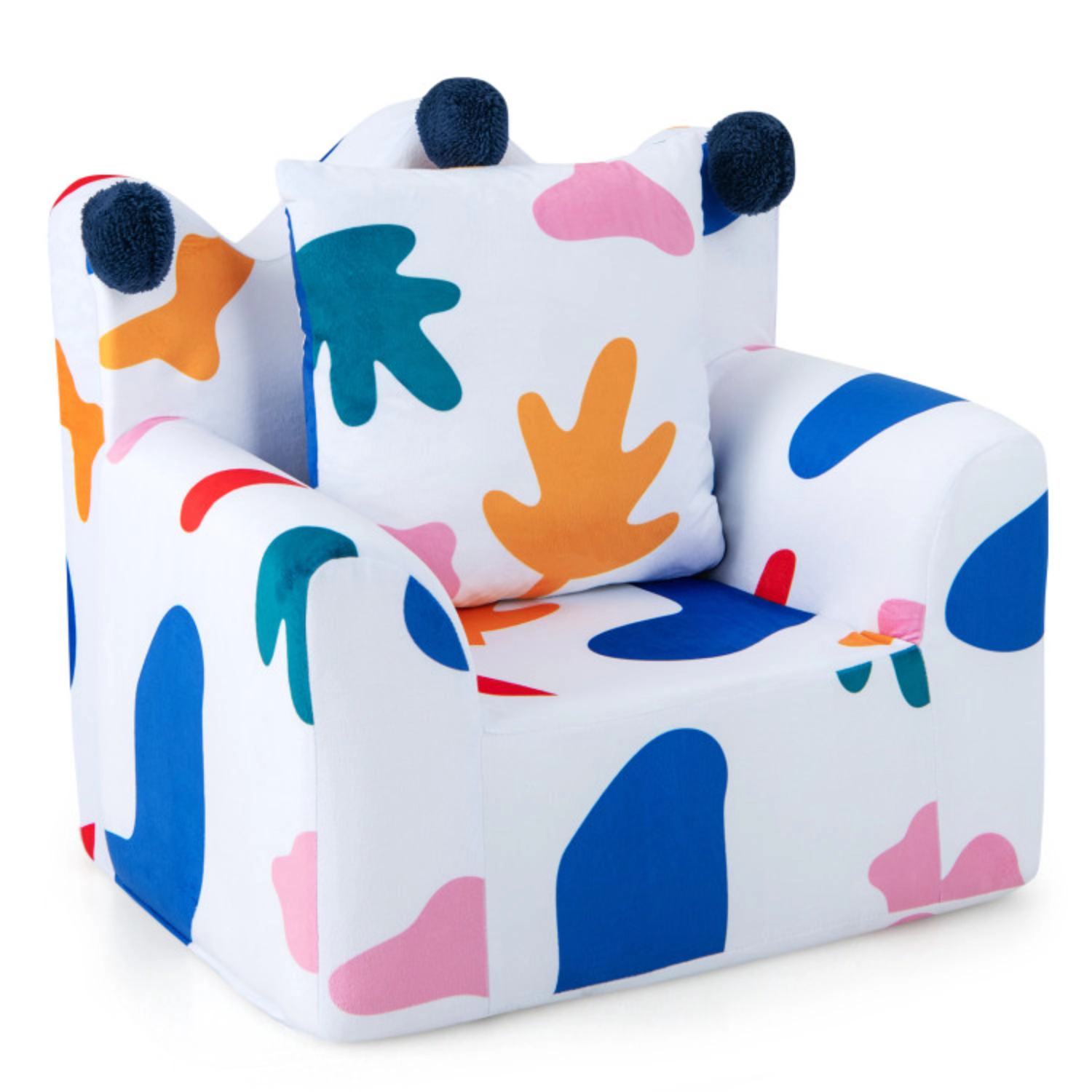 Hivvago High-Density Padding Kids Sofa With Armrest And Extra Pilow-Multicolor