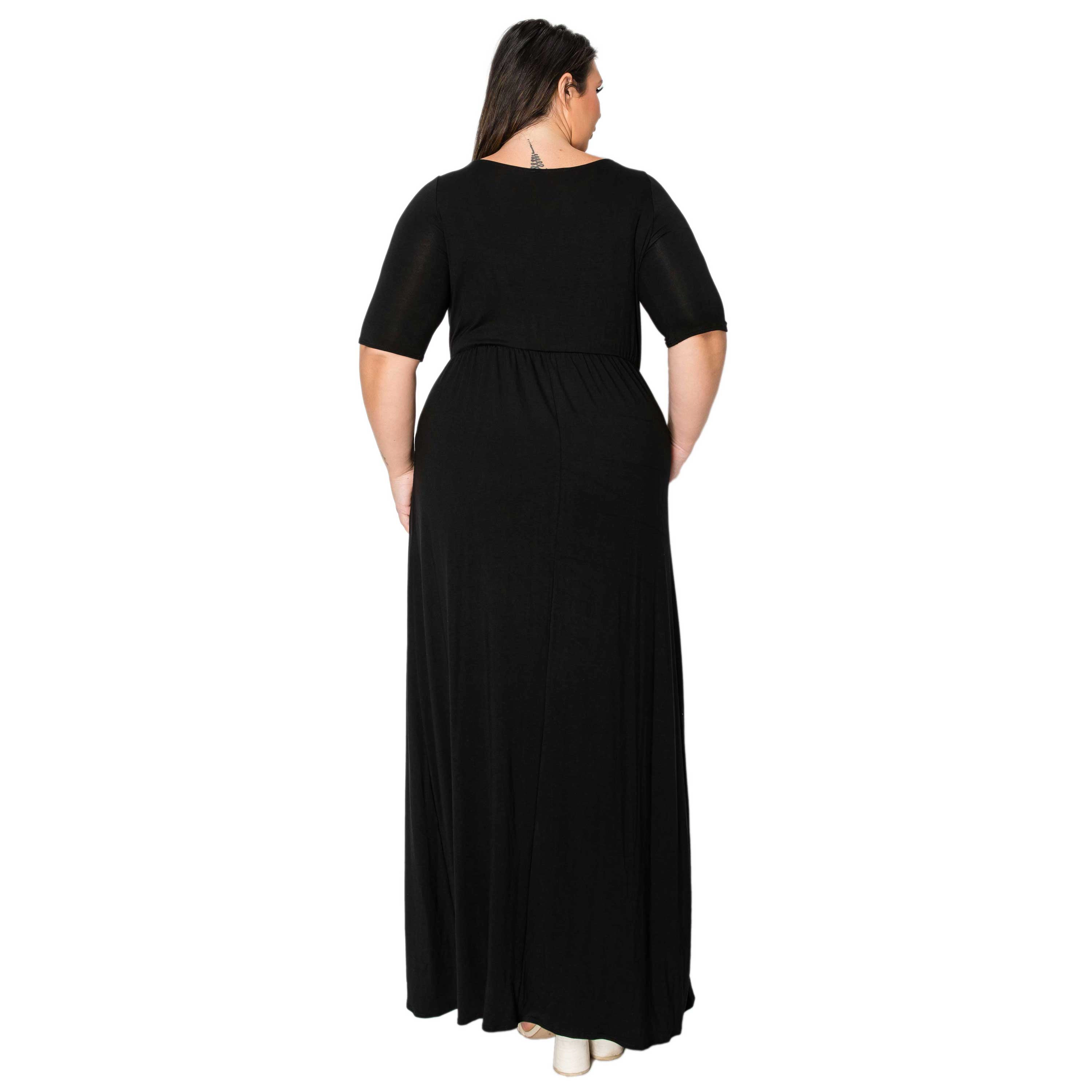 L I V D Women's Plus Eva Pocket Maxi Dress