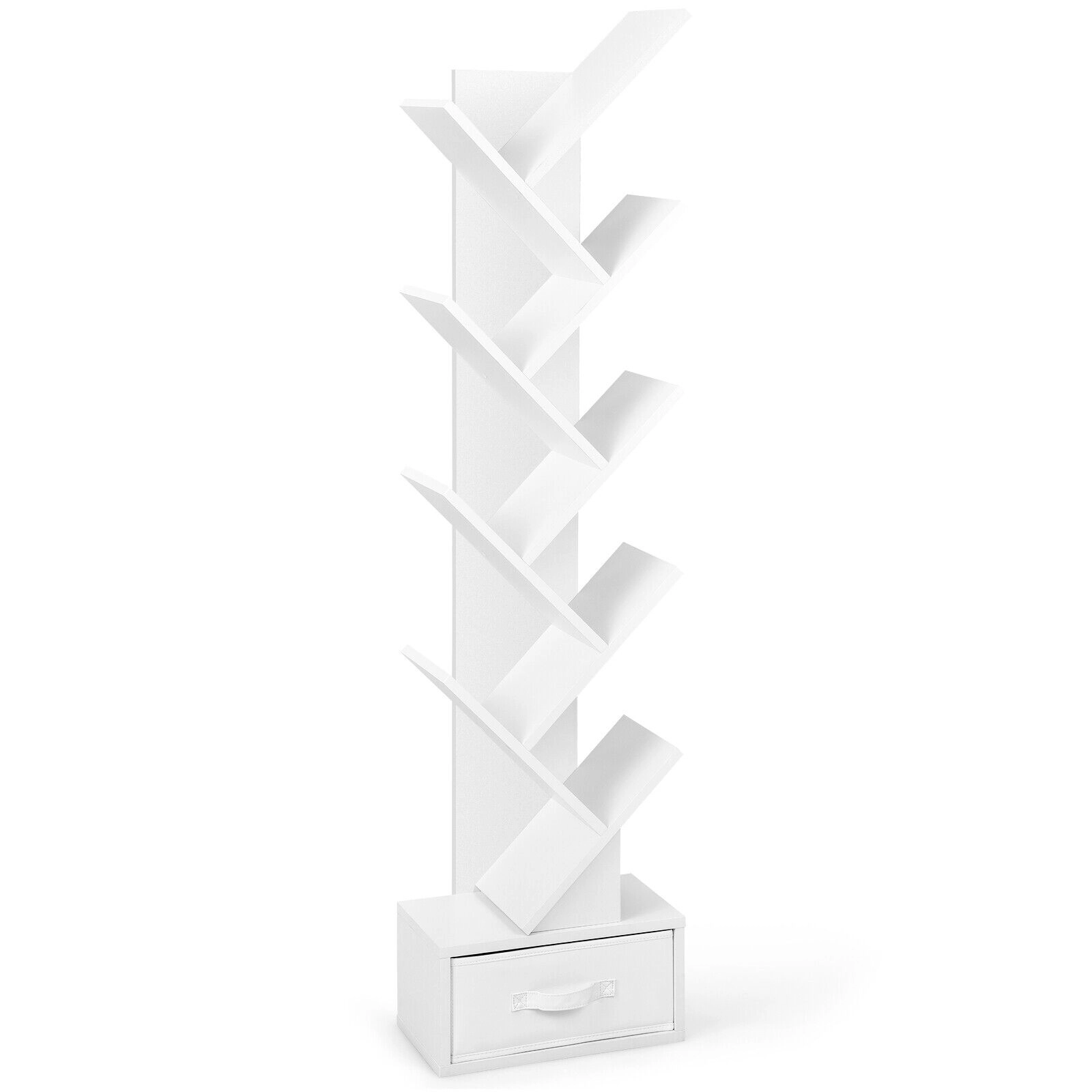 SlickBlue Modern Tree Shaped Bookcase for Living Room Bedroom Office