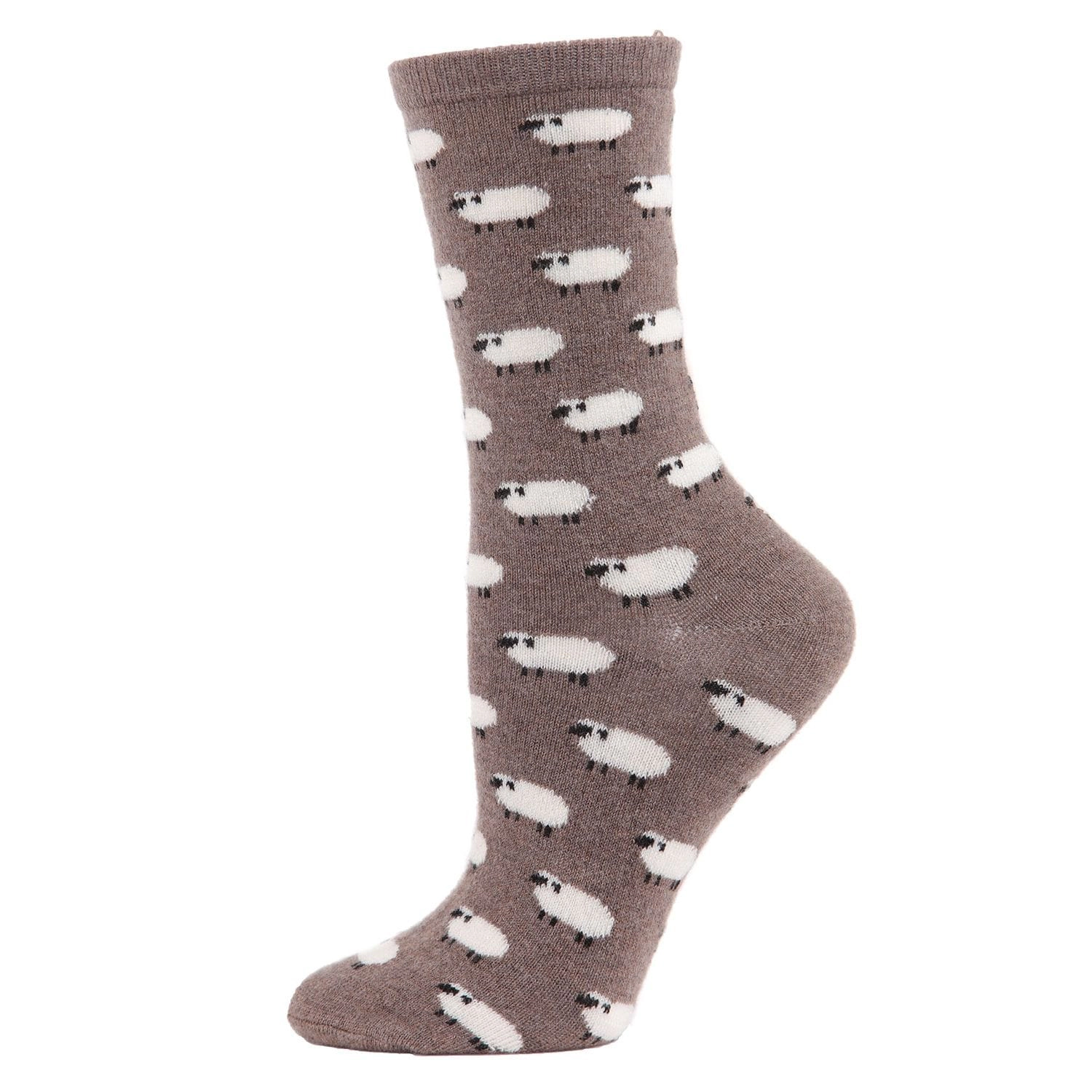MeMoi Women's Soft White Sheep Cashmere Blend Crew Socks