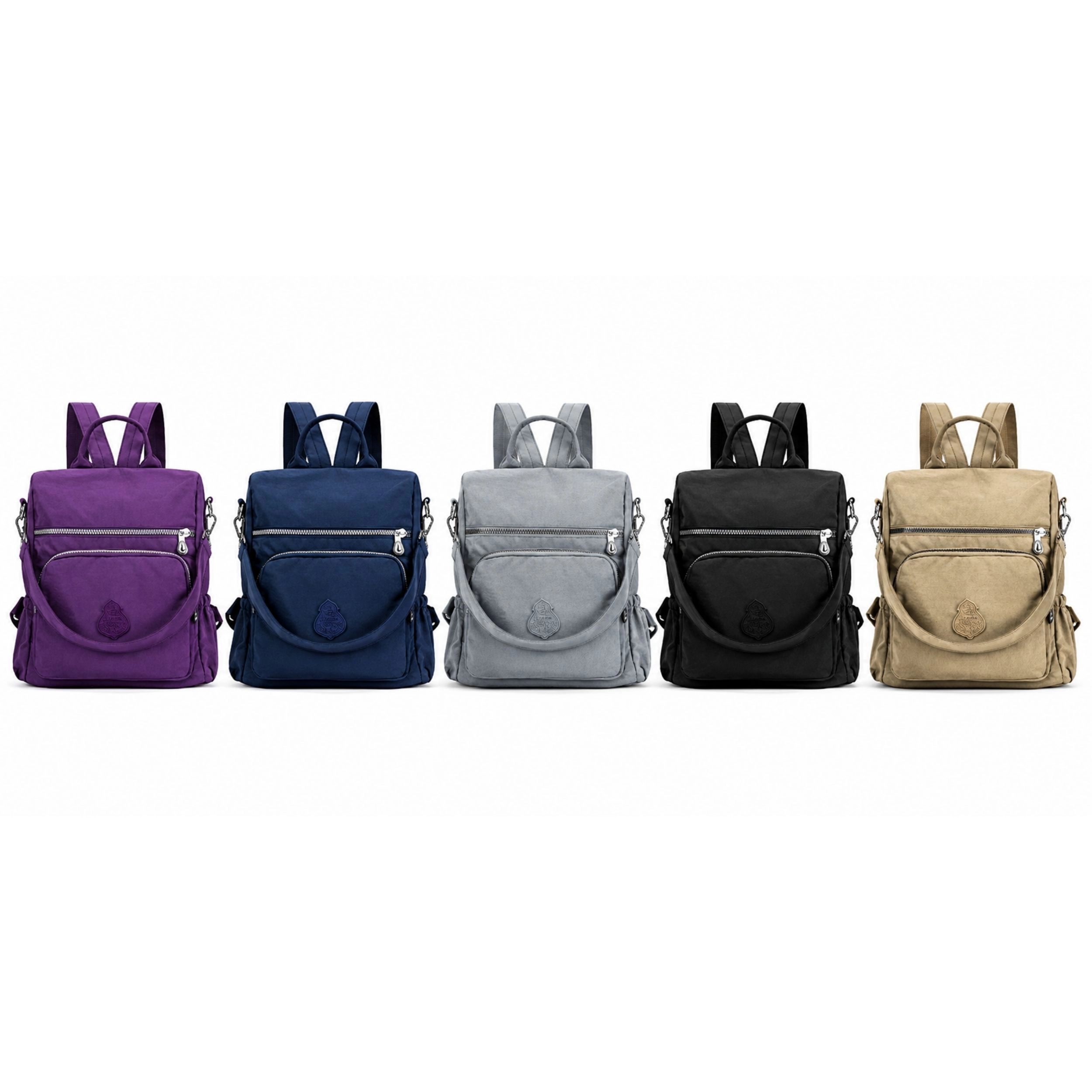 Home Collection Women’s Anti Theft Convertible Nylon Backpack Shoulder Bag