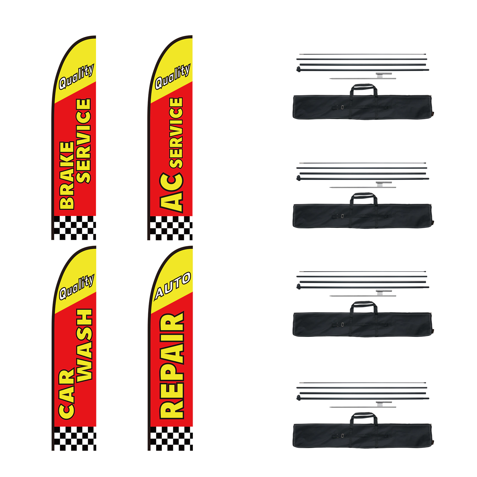 HONGGE Feather Flag Pole Kit Swooper Flag Pole Sign Flag Poles for Business Advertising Flags Outdoor with Ground