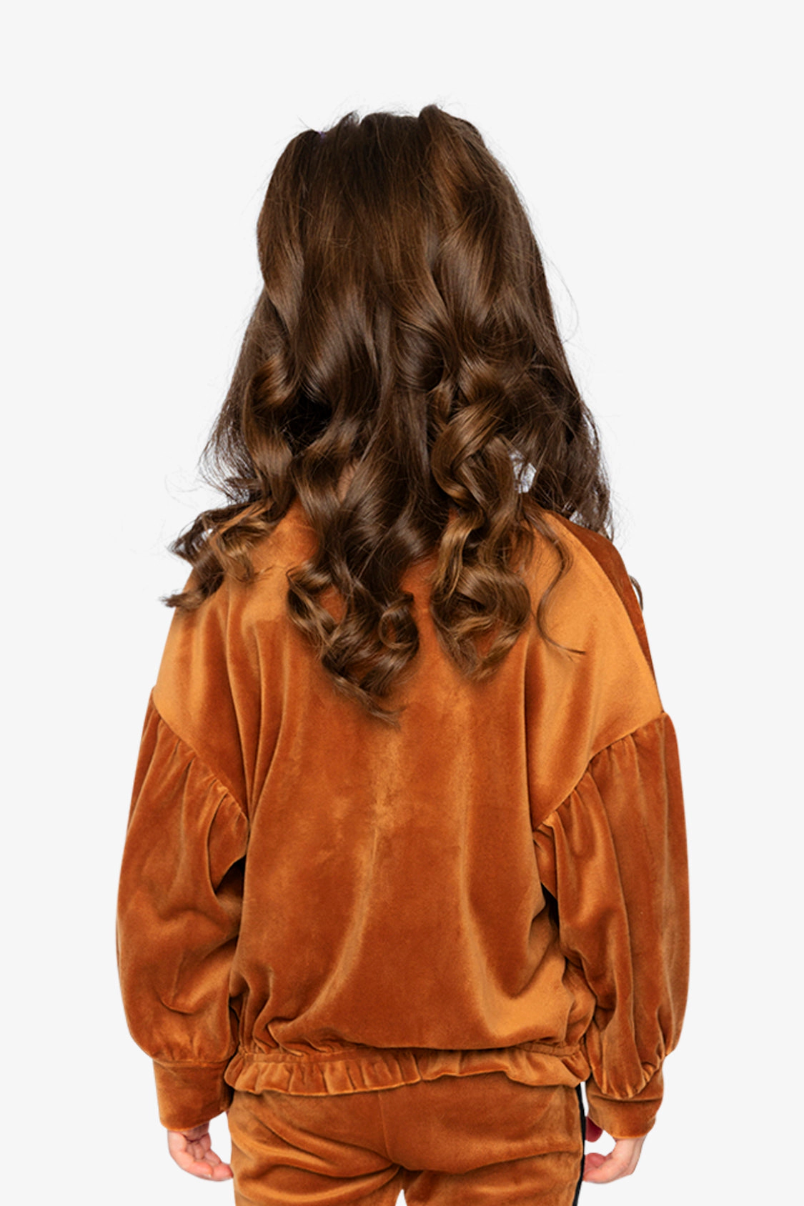 Deux par Girls Flower Appliqué Shimmer Velvet Top
