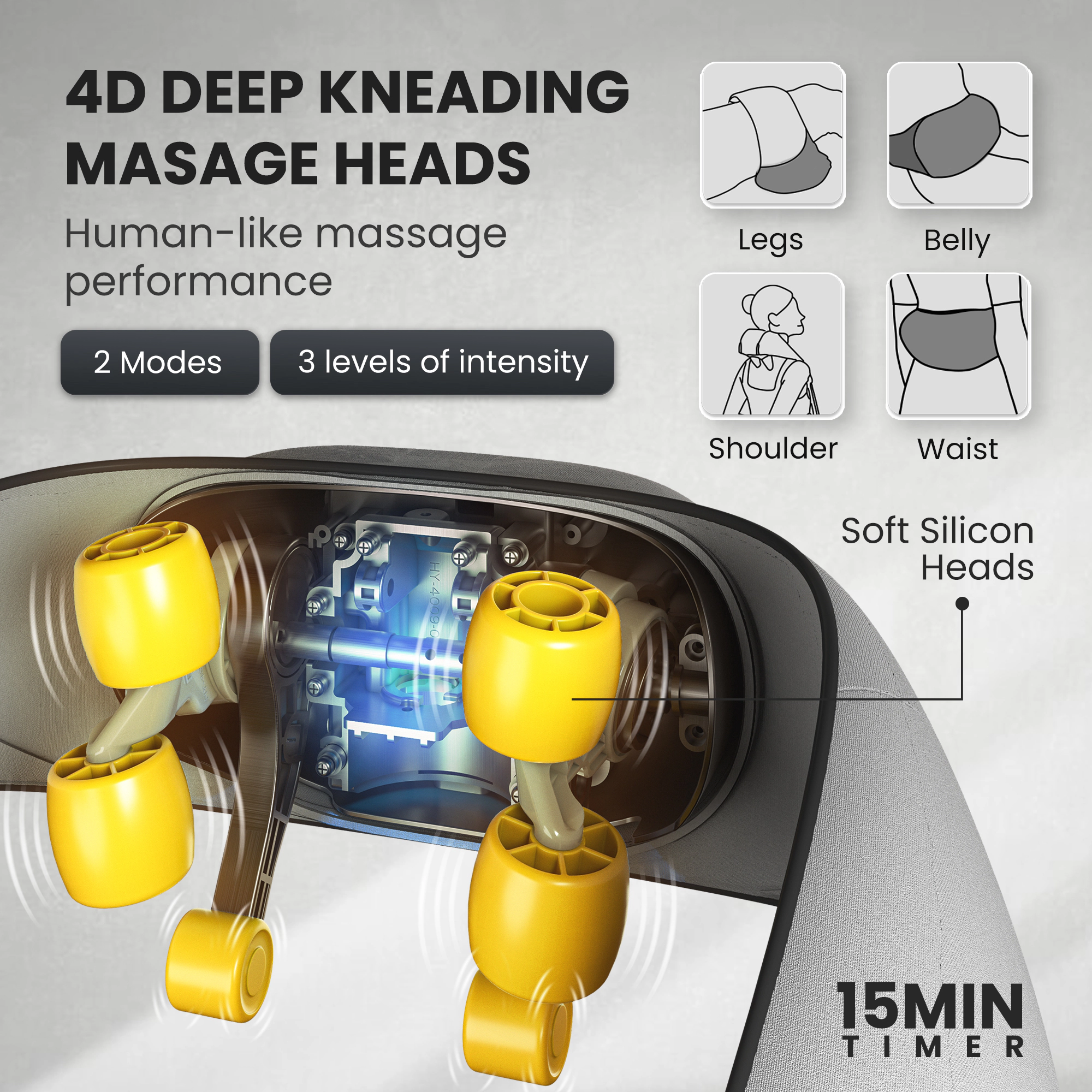 Miko Shiatsu Neck and Back Massager Hands Free & Heat - App Controlled