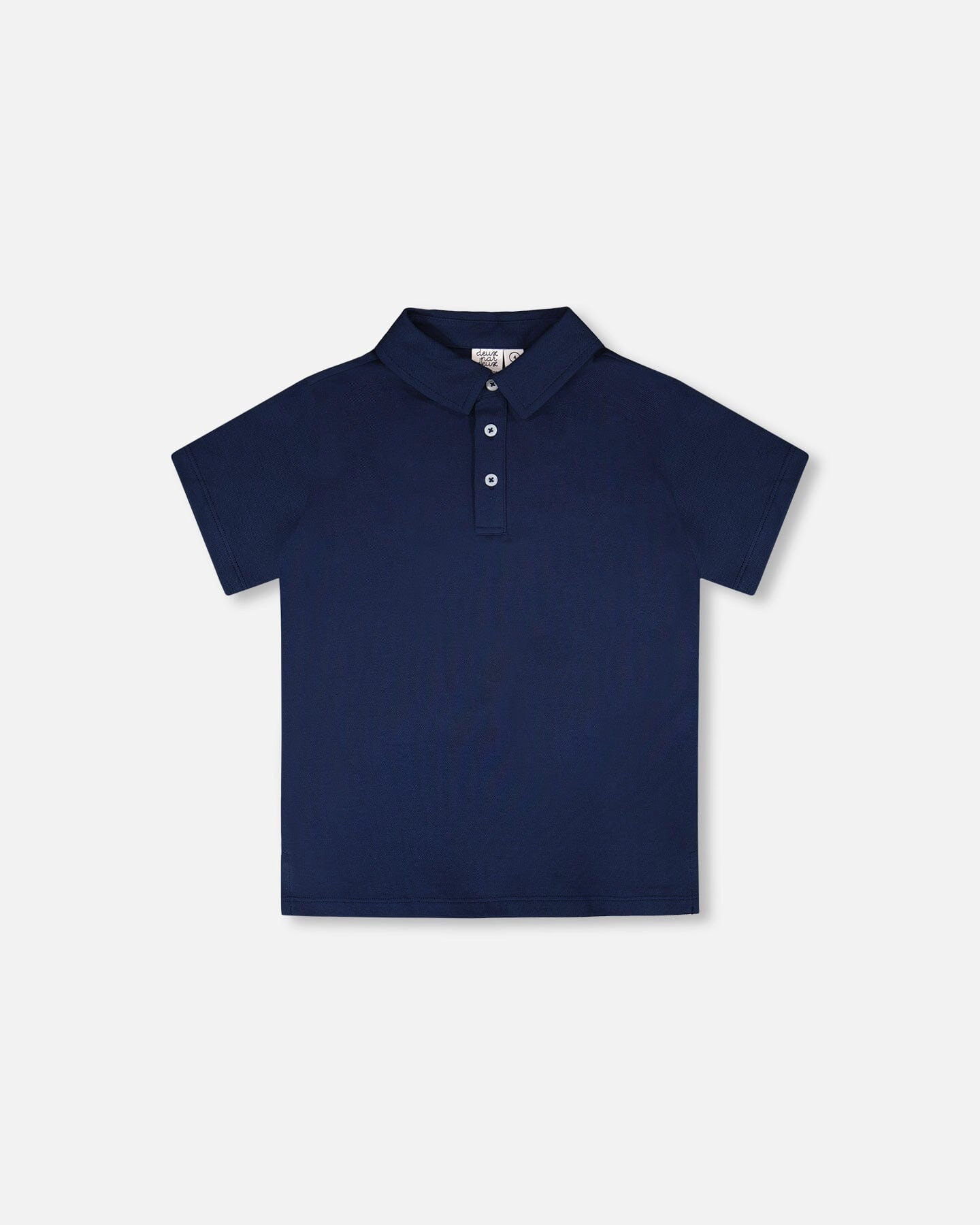 Deux par Boys Classic Button Placket Short Sleeve Polo T-Shirt