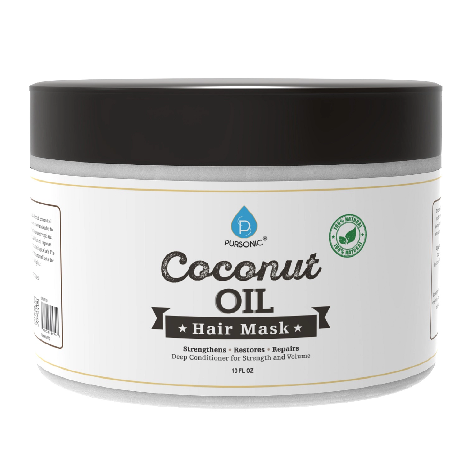 Pursonic Unisex 100% Natural Coconut Oil Hair Mask – 10 Oz