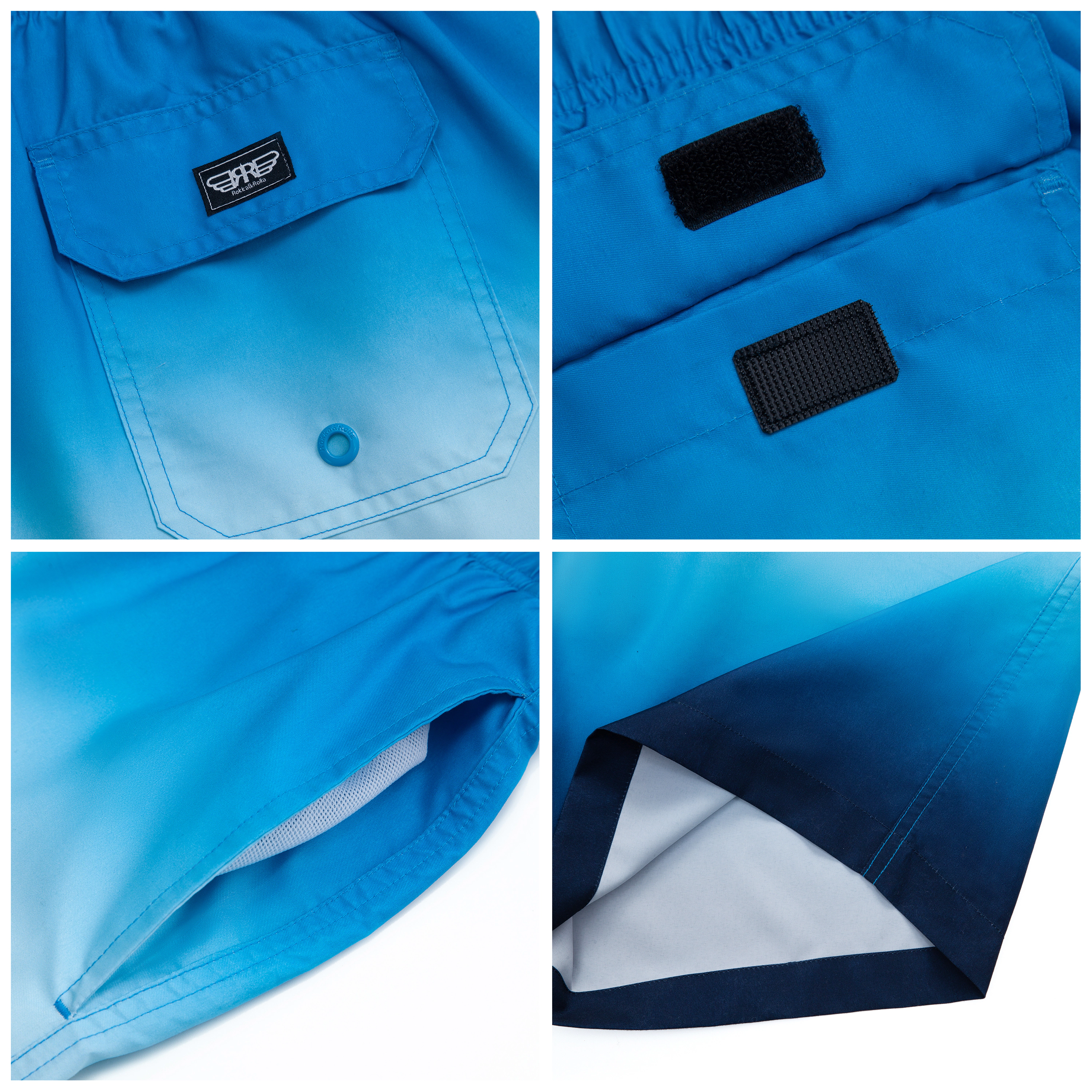 Rokka&Rolla Men’s Quick-Dry Mesh-Lined Swim Trunks