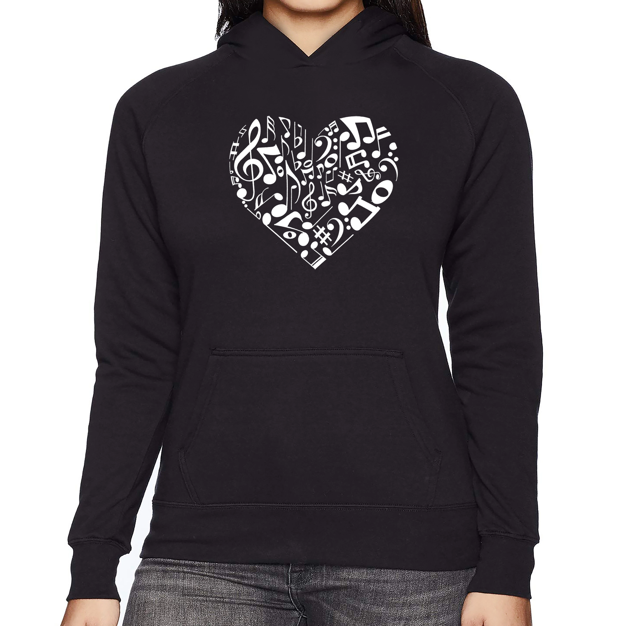 LA Pop Art Heart Notes - Women's Word Hooded Sweatshirt