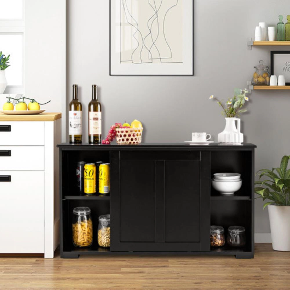 Hivvago Kitchen Storage Cupboard Cabinet With Sliding Door